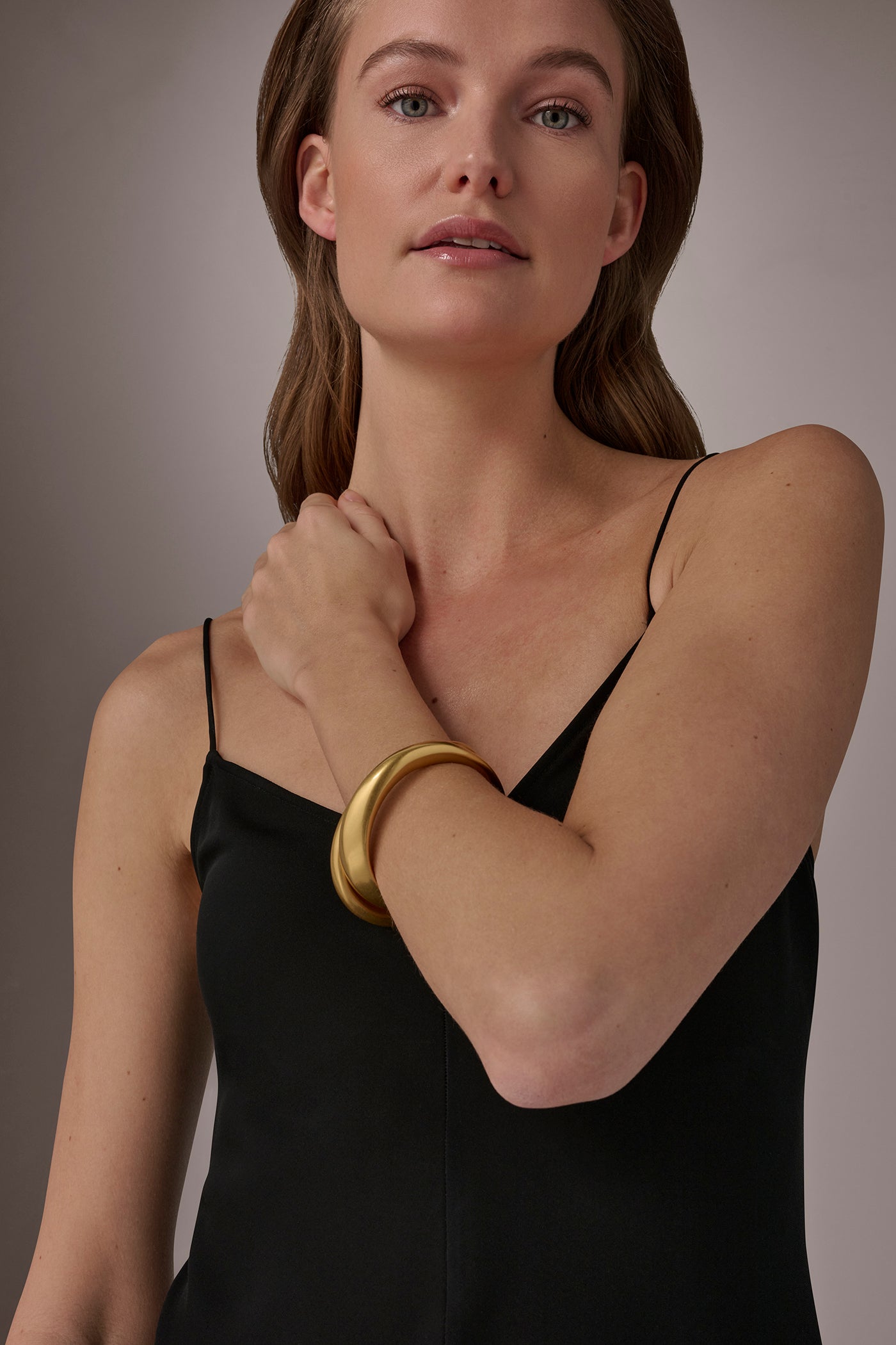 Gold ORGANIC MOLTEN BANGLE BRACELETS Donna Karan