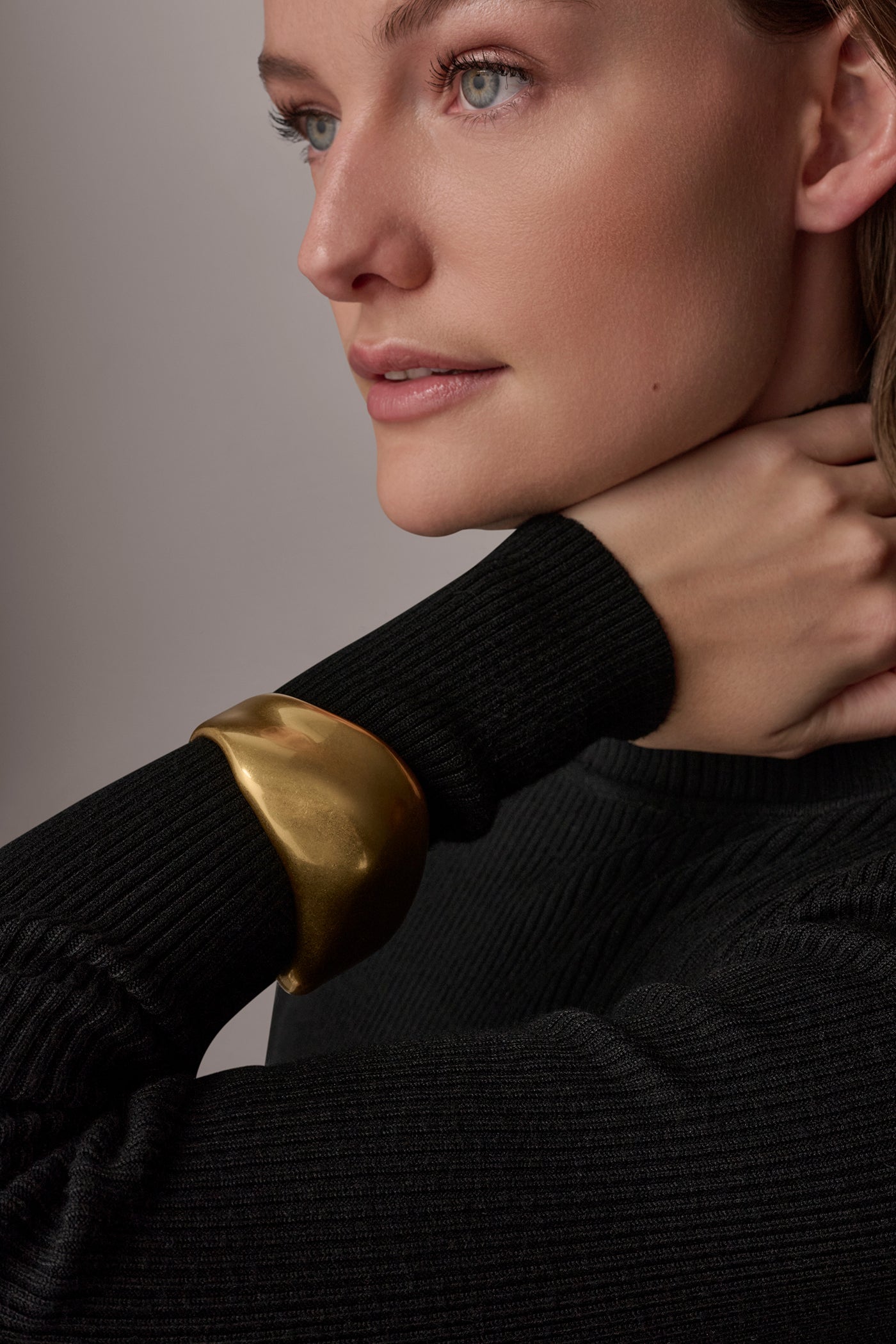 Gold SIGNATURE CUFF BRACELET Donna Karan