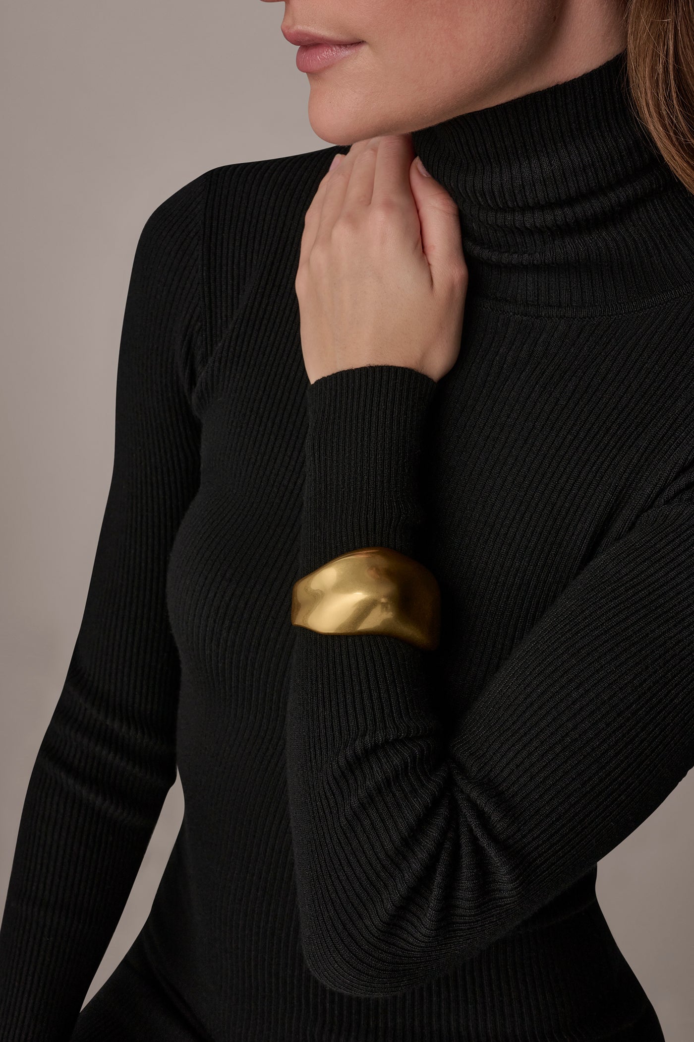 Gold SIGNATURE CUFF BRACELET Donna Karan