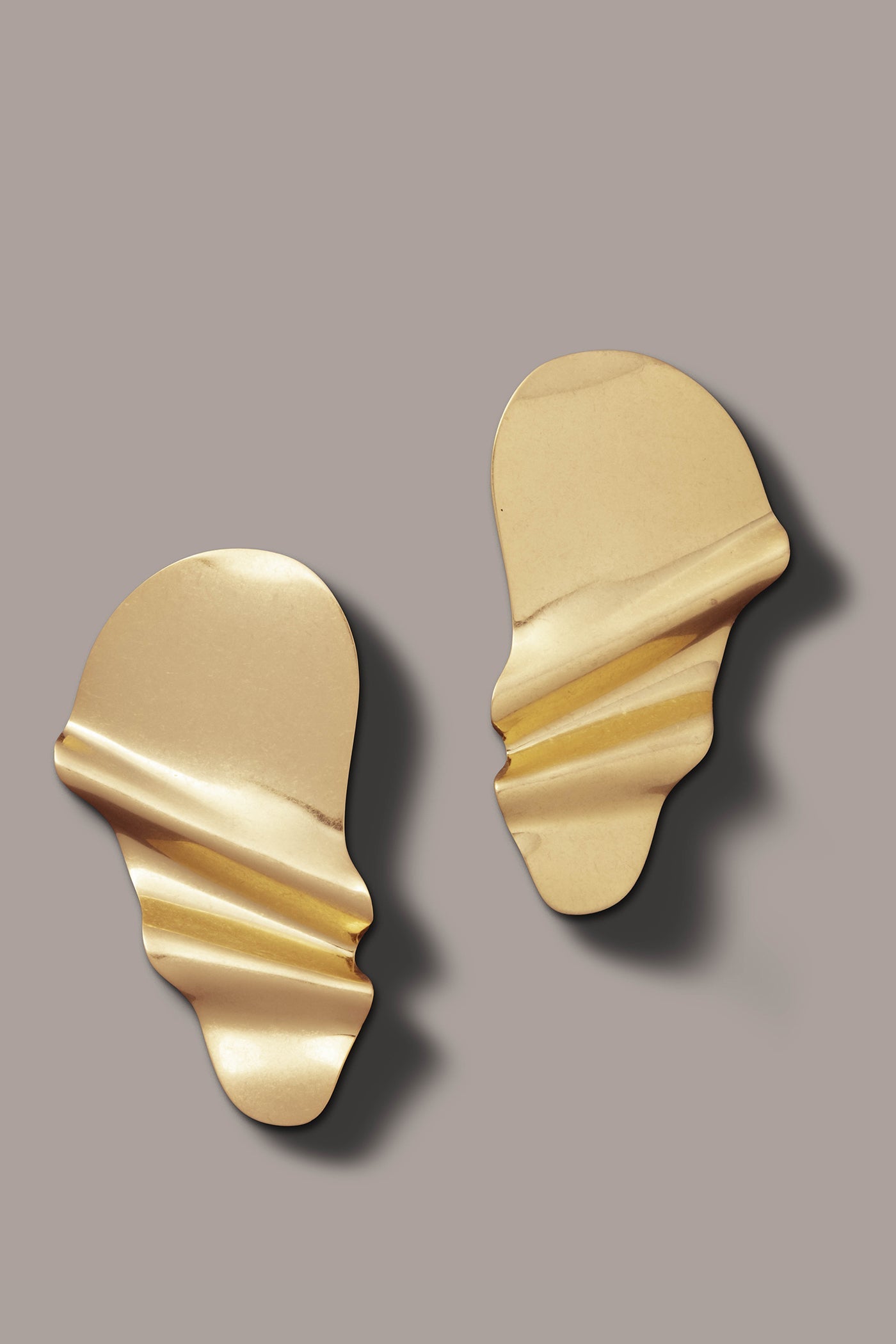 Gold OVERSIZED TWISTED STUD EARRING Donna Karan