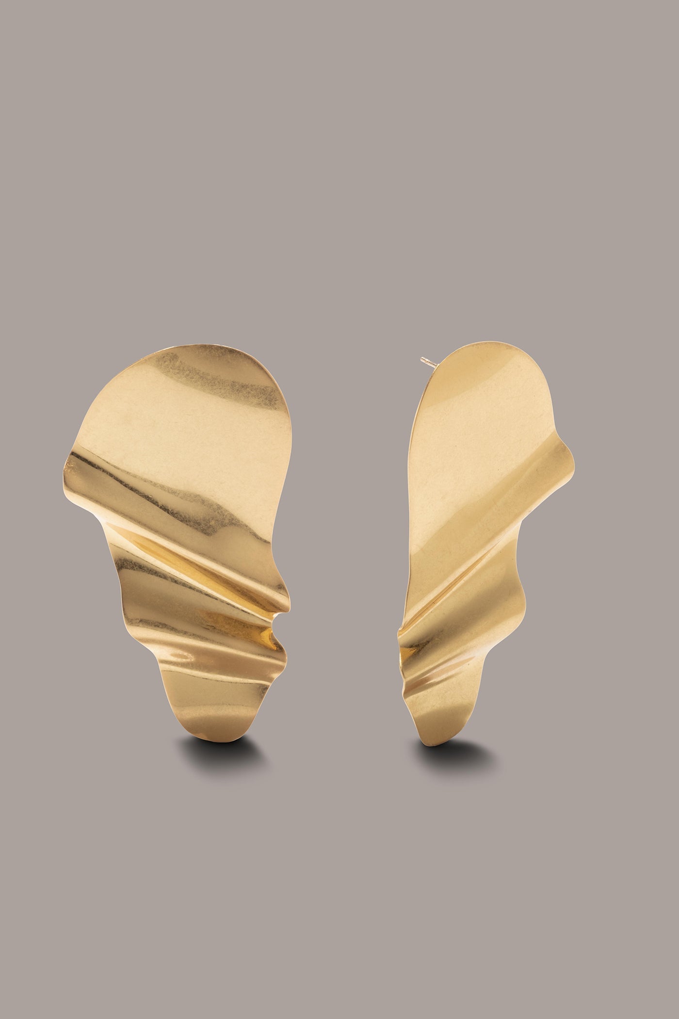 Gold OVERSIZED TWISTED STUD EARRING Donna Karan