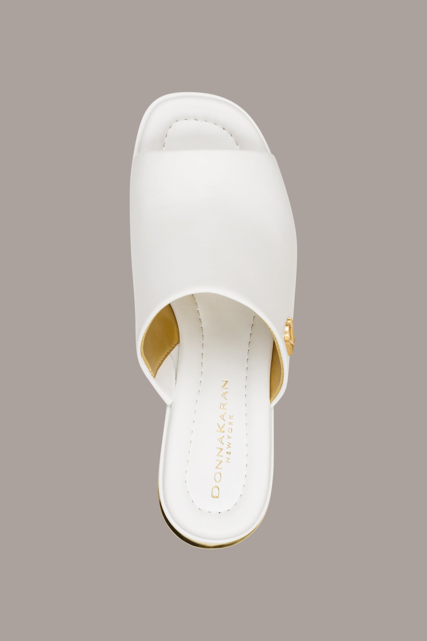 White TINLEY LEATHER MULE SANDAL Donna Karan