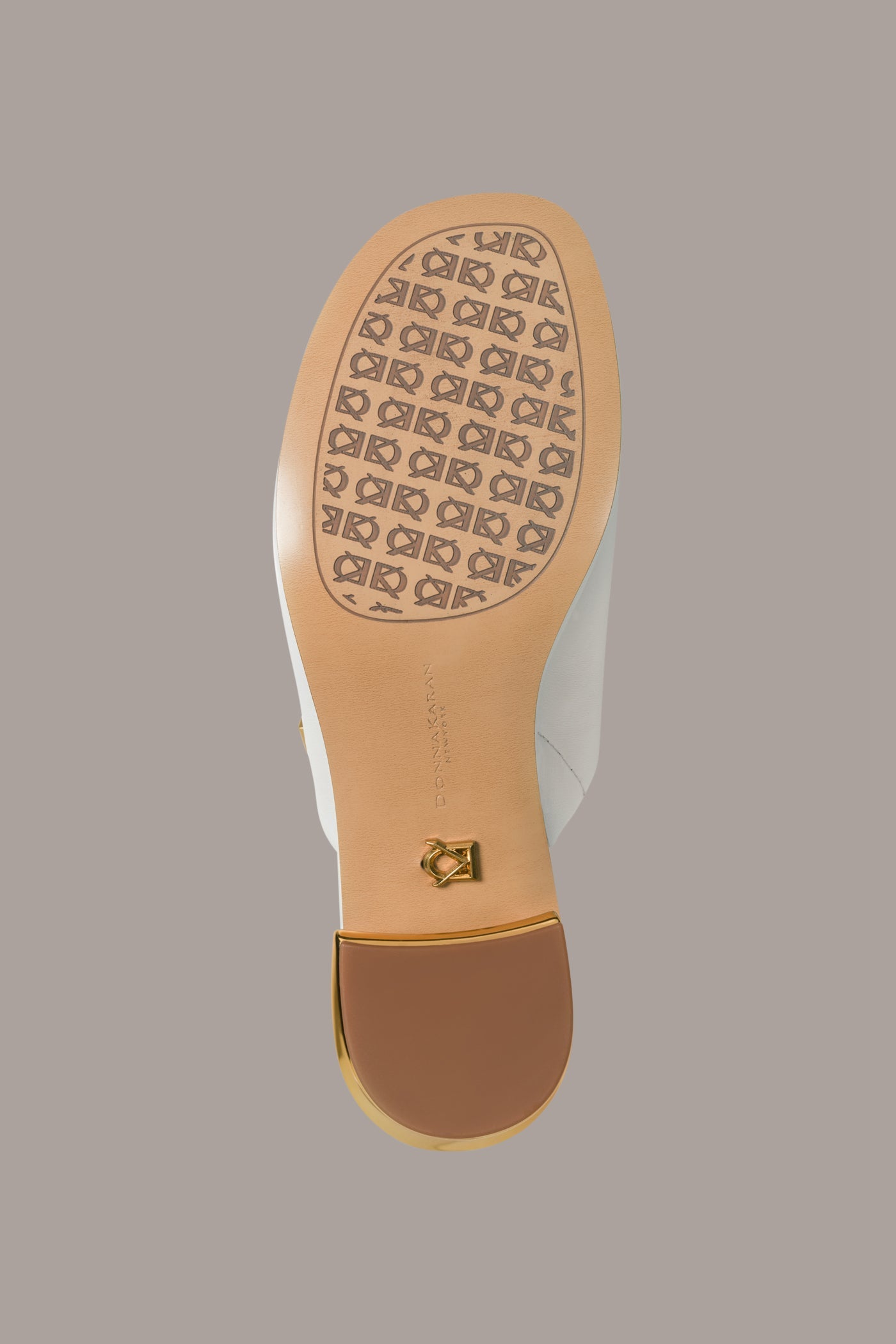 White TINLEY LEATHER MULE SANDAL Donna Karan