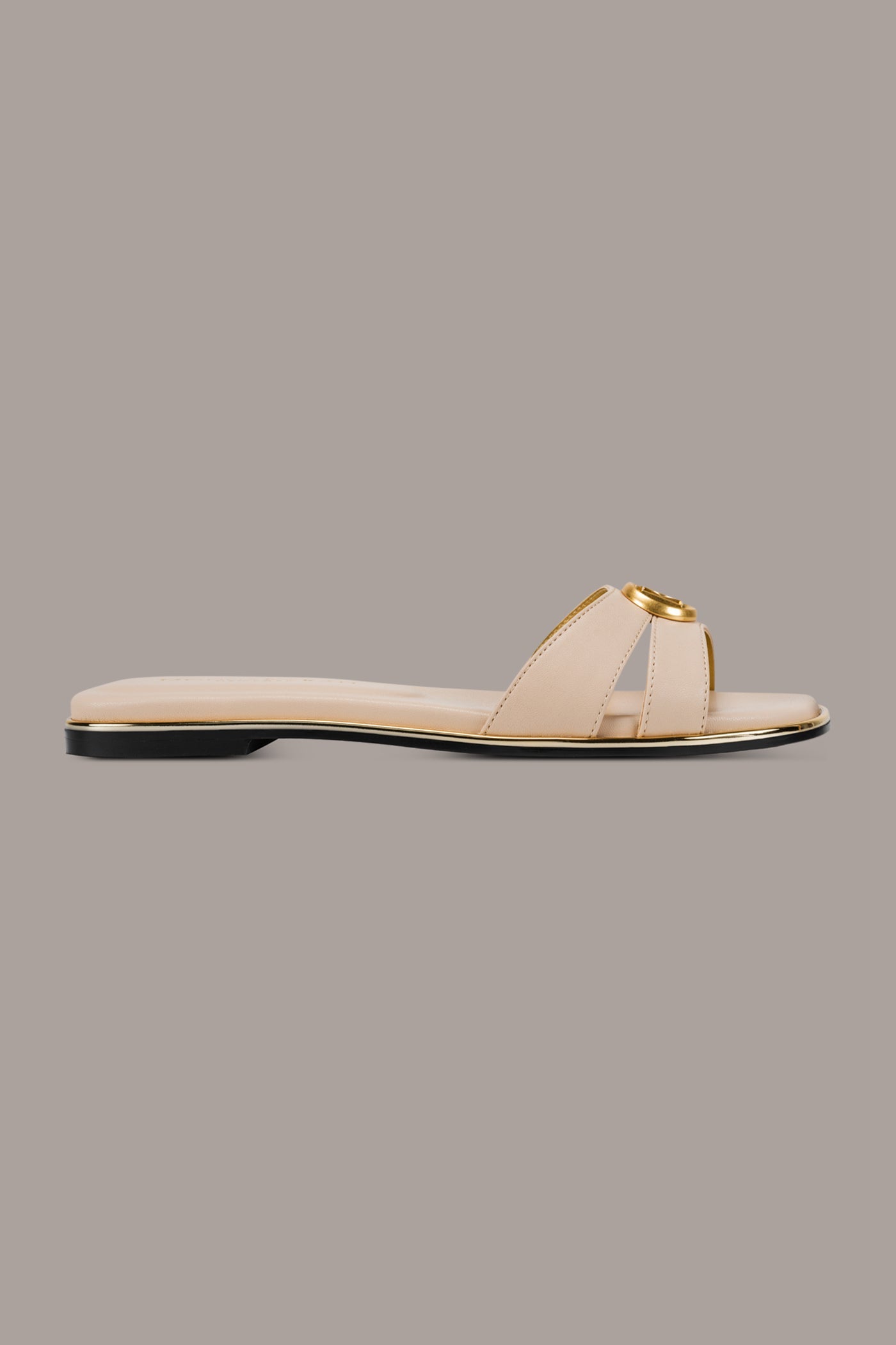 Nude HALO SQUARE-TOE SLIDE SANDAL Donna Karan