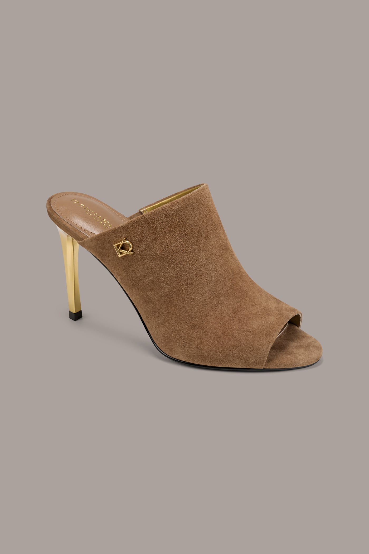 Tan DONNA SUEDE MULE SANDAL Donna Karan