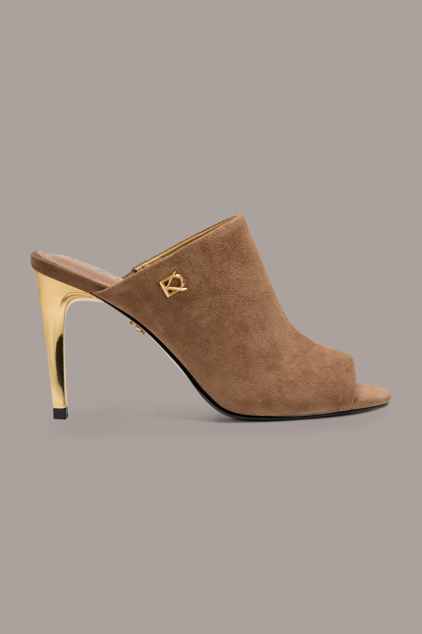 Tan DONNA SUEDE MULE SANDAL Donna Karan