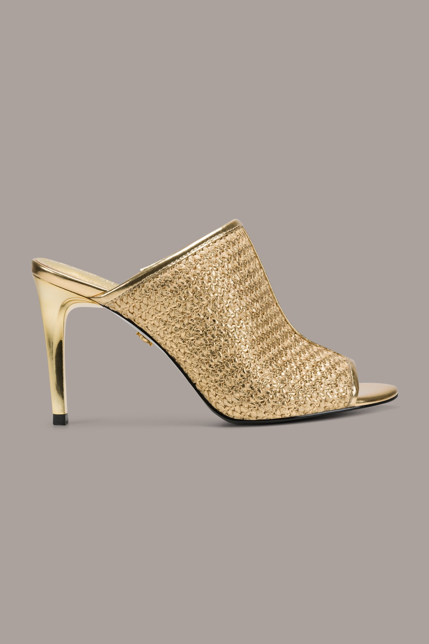Gold DONNA METALLIC RAFFIA MULE Donna Karan