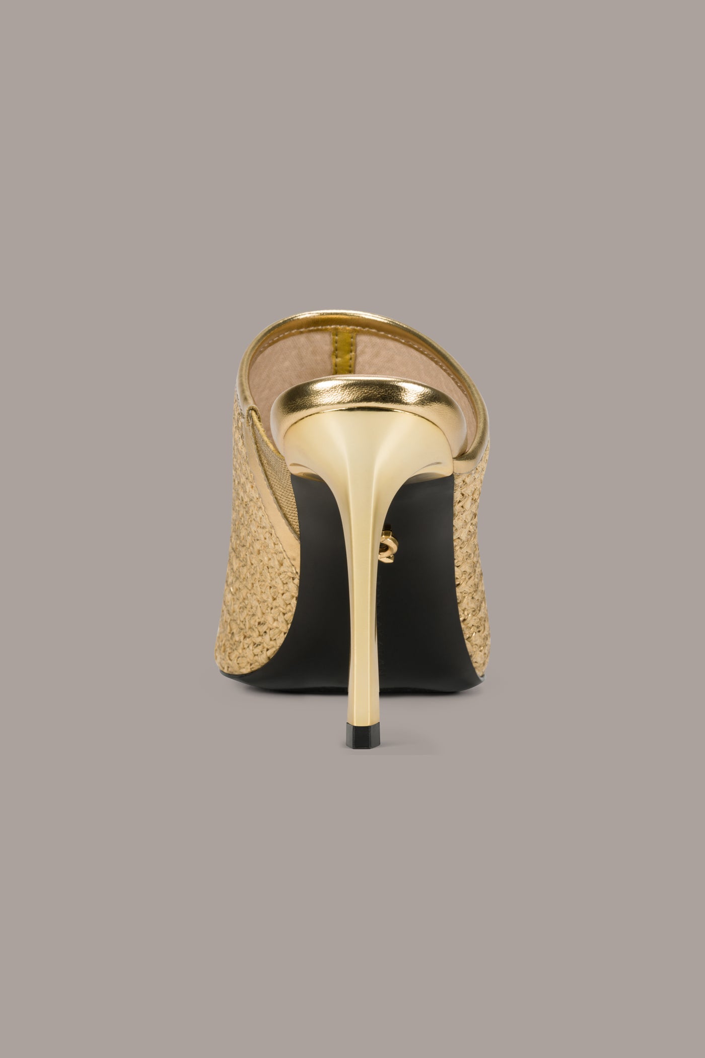 Gold DONNA METALLIC RAFFIA MULE Donna Karan