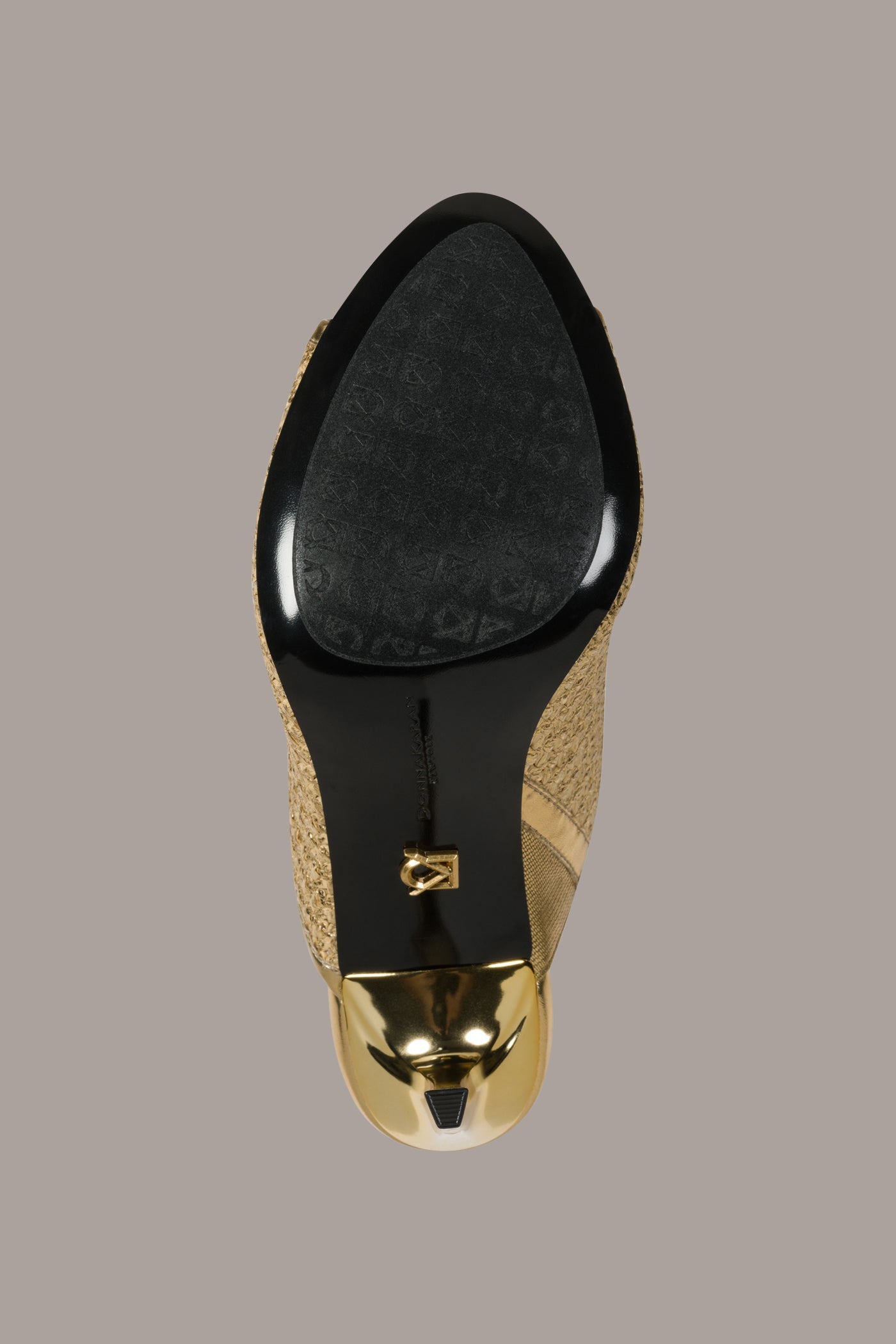 Gold DONNA METALLIC RAFFIA MULE Donna Karan