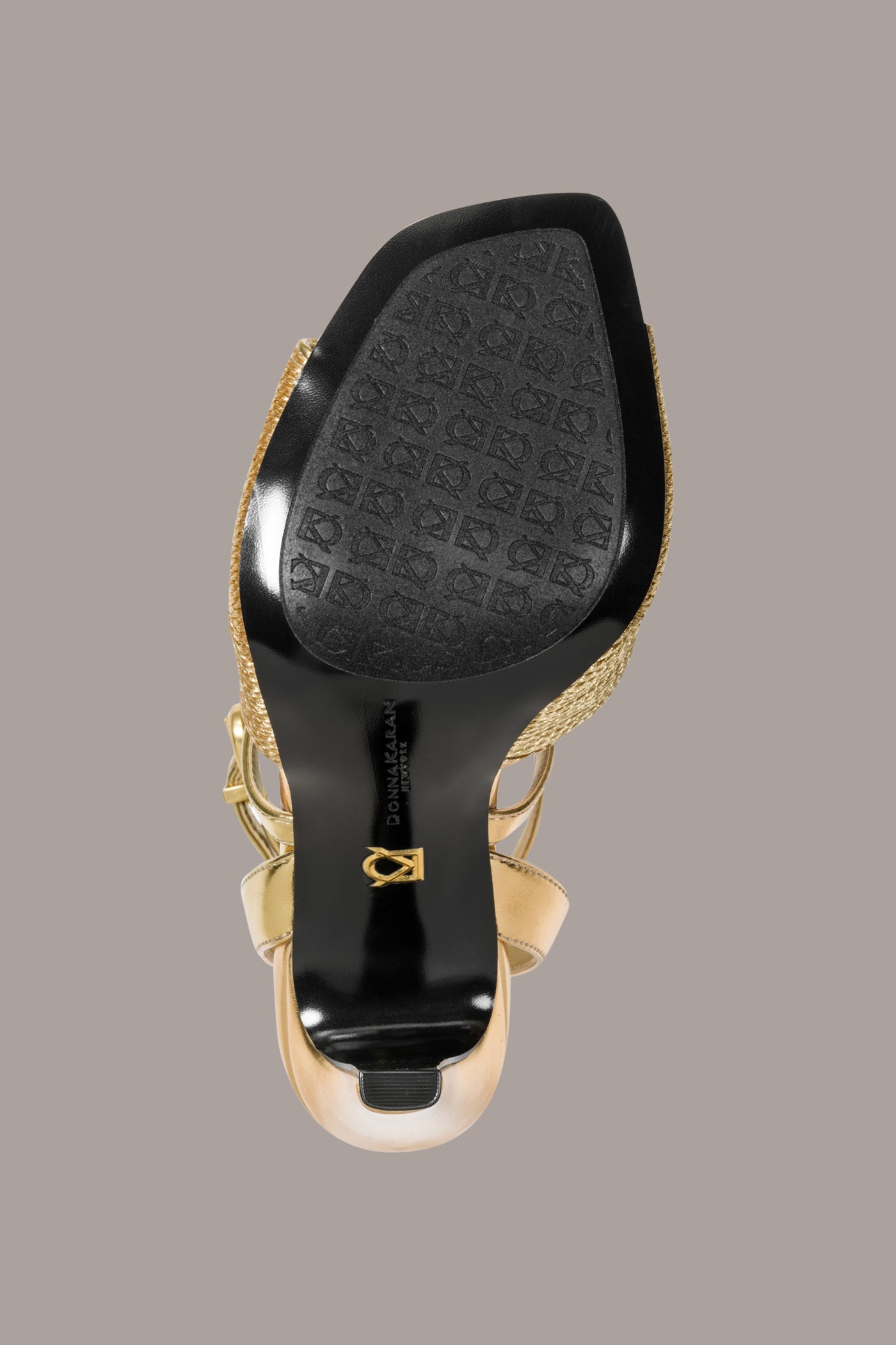 Gold BROOKS METALLIC SANDAL Donna Karan