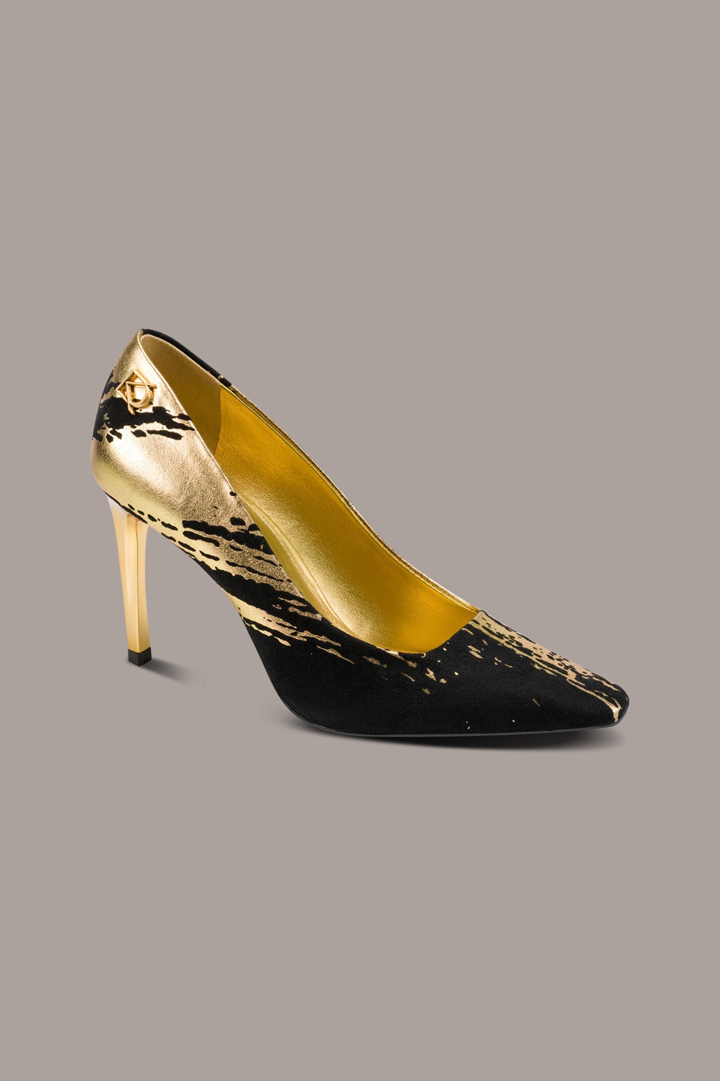 Black / Gold SAVITA HIGH PUMP Donna Karan
