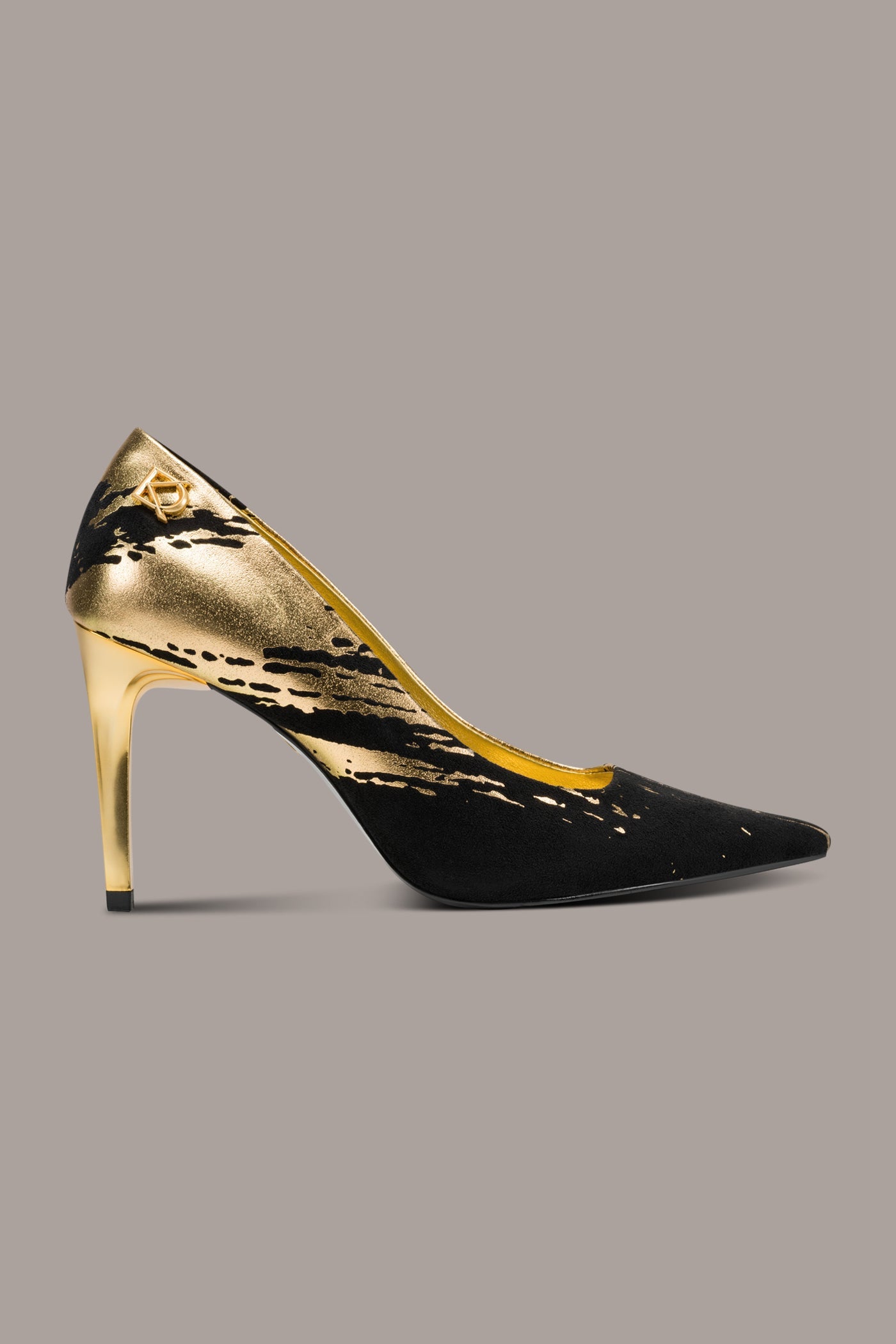 Black / Gold SAVITA HIGH PUMP Donna Karan