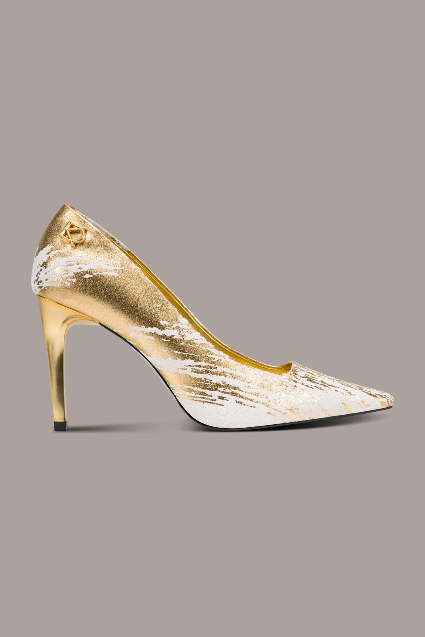 Ivory/Gold SAVITA HIGH PUMP Donna Karan