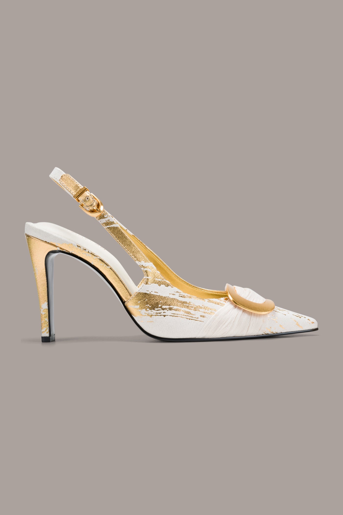 Ivory/Gold PEARA SLINGBACK PUMP Donna Karan