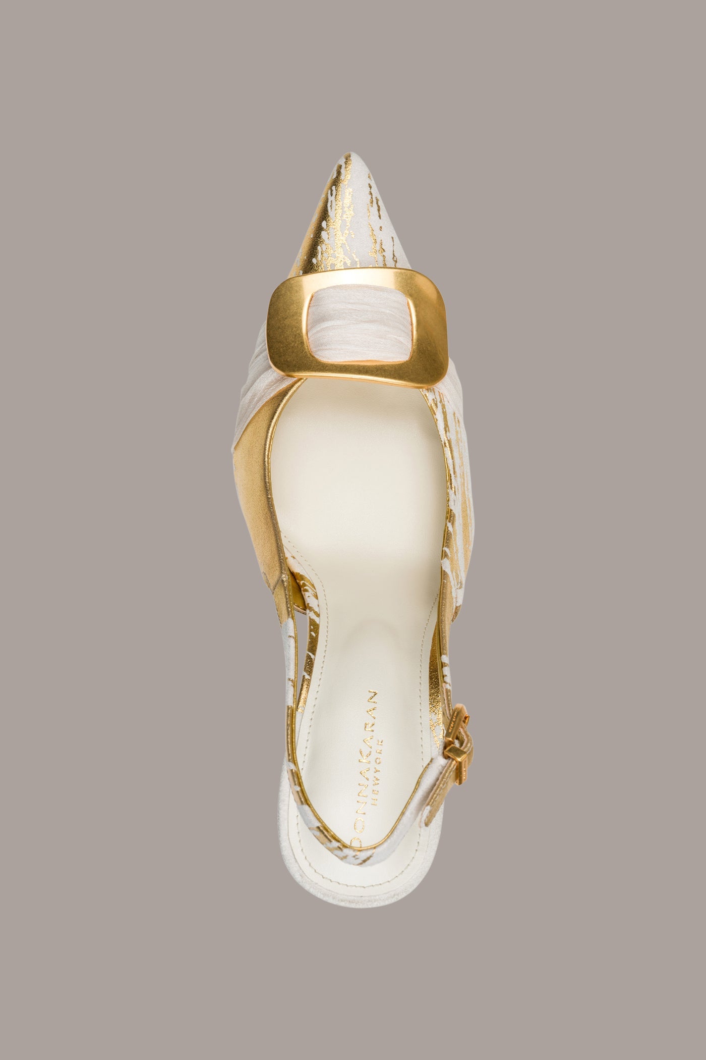 Ivory/Gold PEARA SLINGBACK PUMP Donna Karan