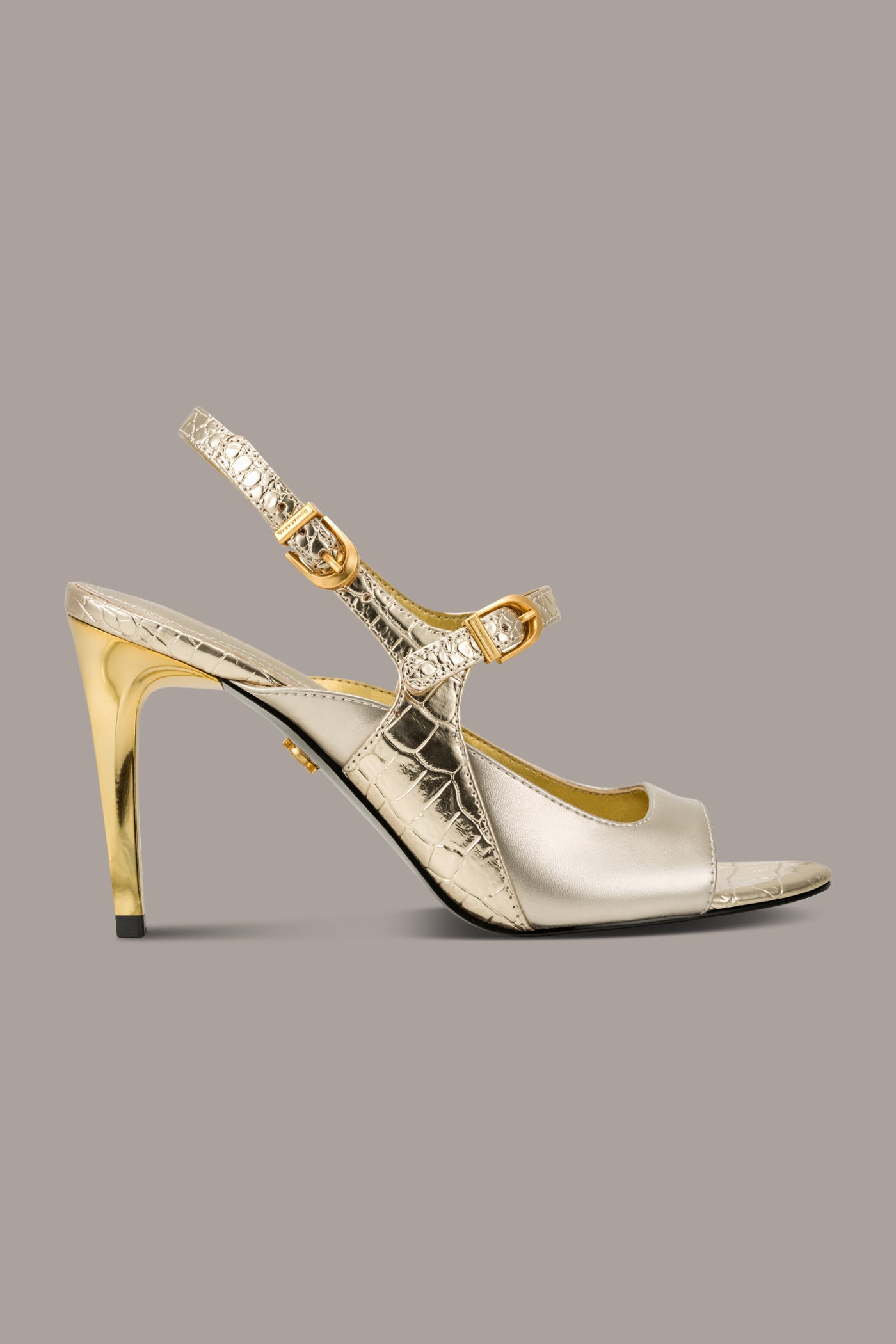 White Gold SUMMER METALLIC MARY JANE SLINGBACK PUMP Donna Karan