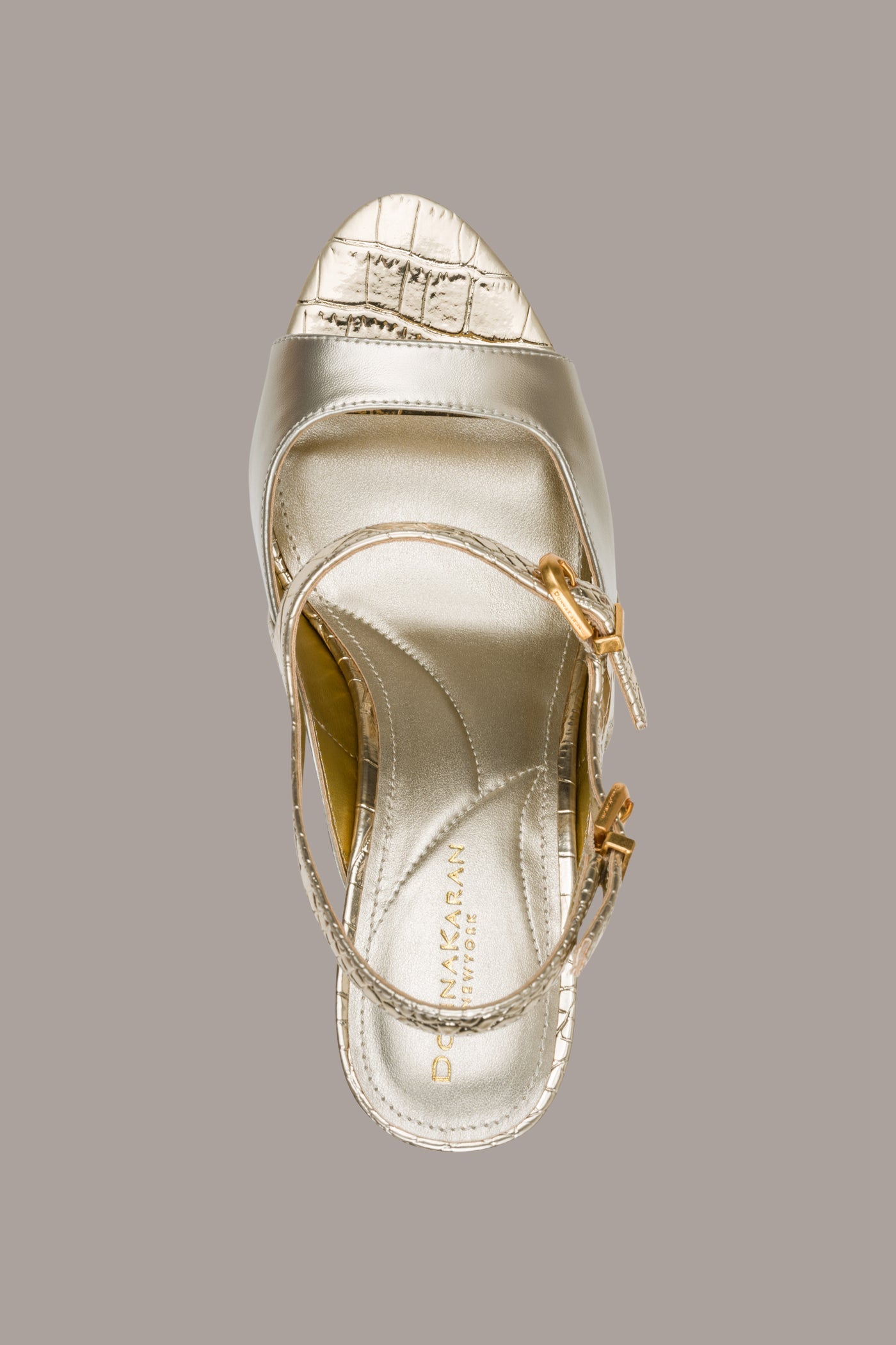 White Gold SUMMER METALLIC MARY JANE SLINGBACK PUMP Donna Karan