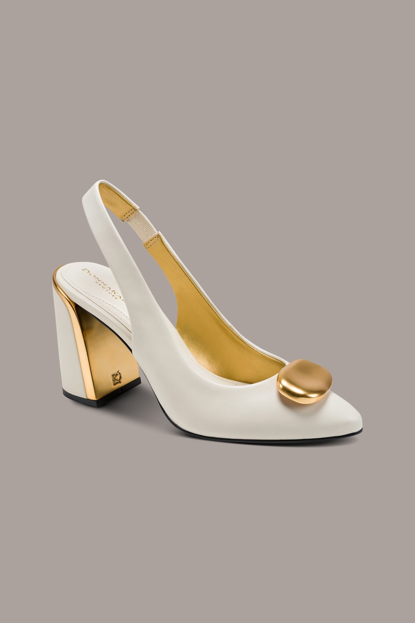 Ivory REBECCA LEATHER SLINGBACK PUMP Donna Karan