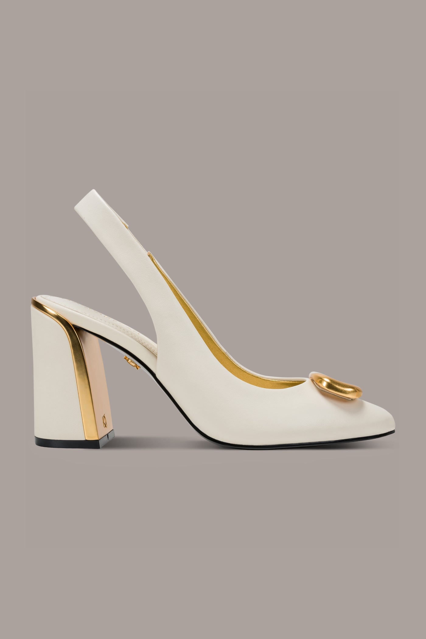 Ivory REBECCA LEATHER SLINGBACK PUMP Donna Karan