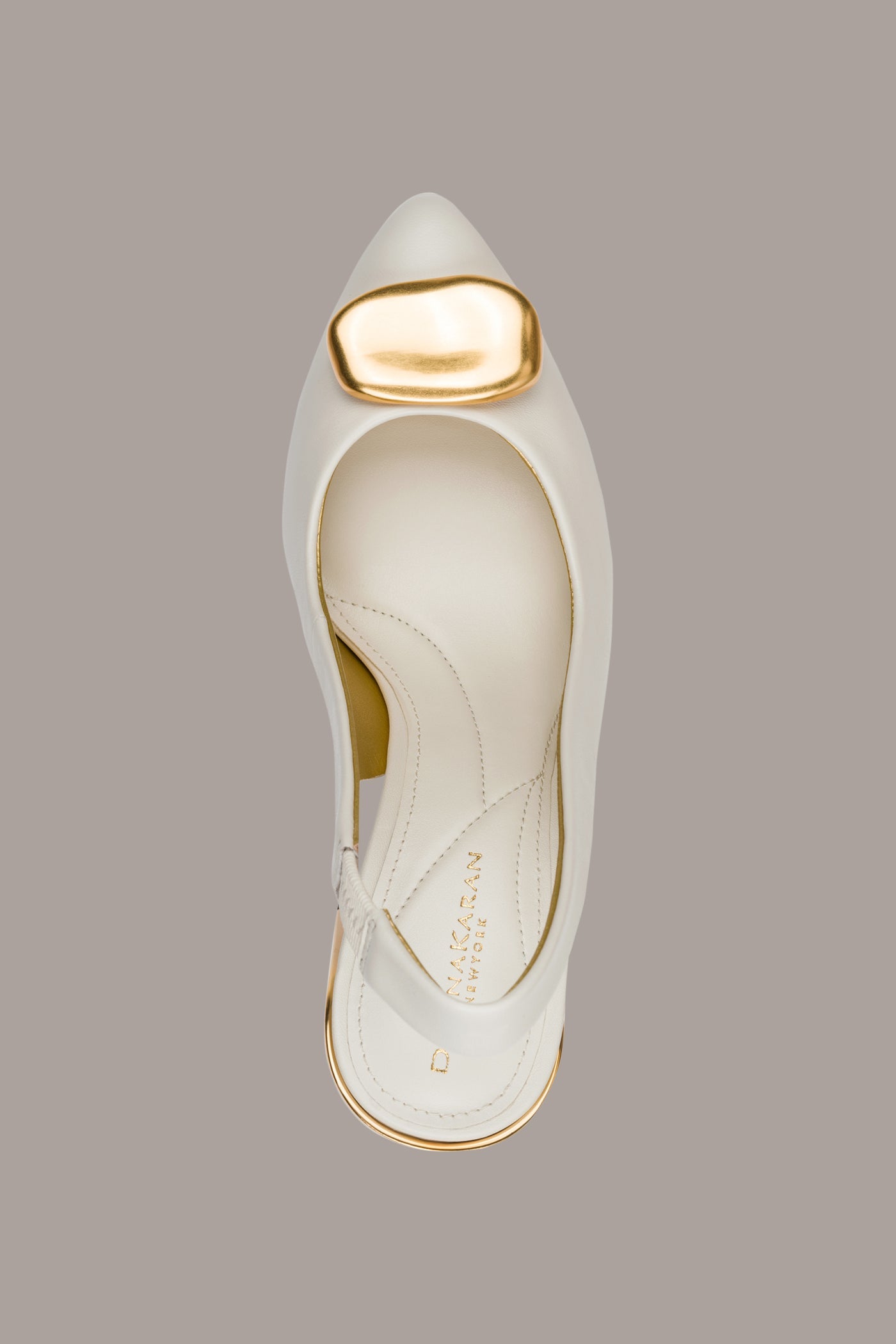 Ivory REBECCA LEATHER SLINGBACK PUMP Donna Karan
