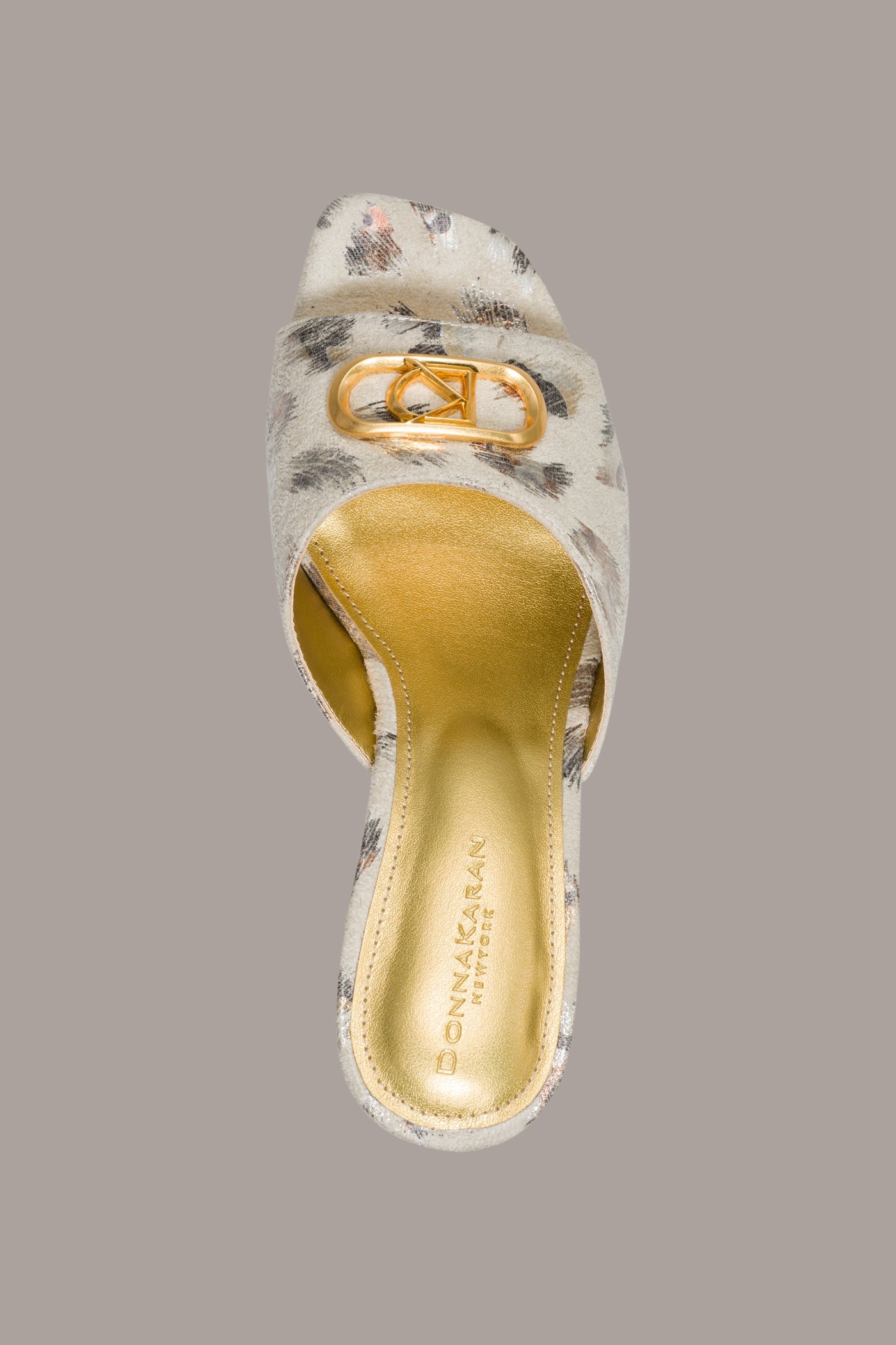 Leopard BYRONY METALLIC LEOPARD MULE SANDAL Donna Karan
