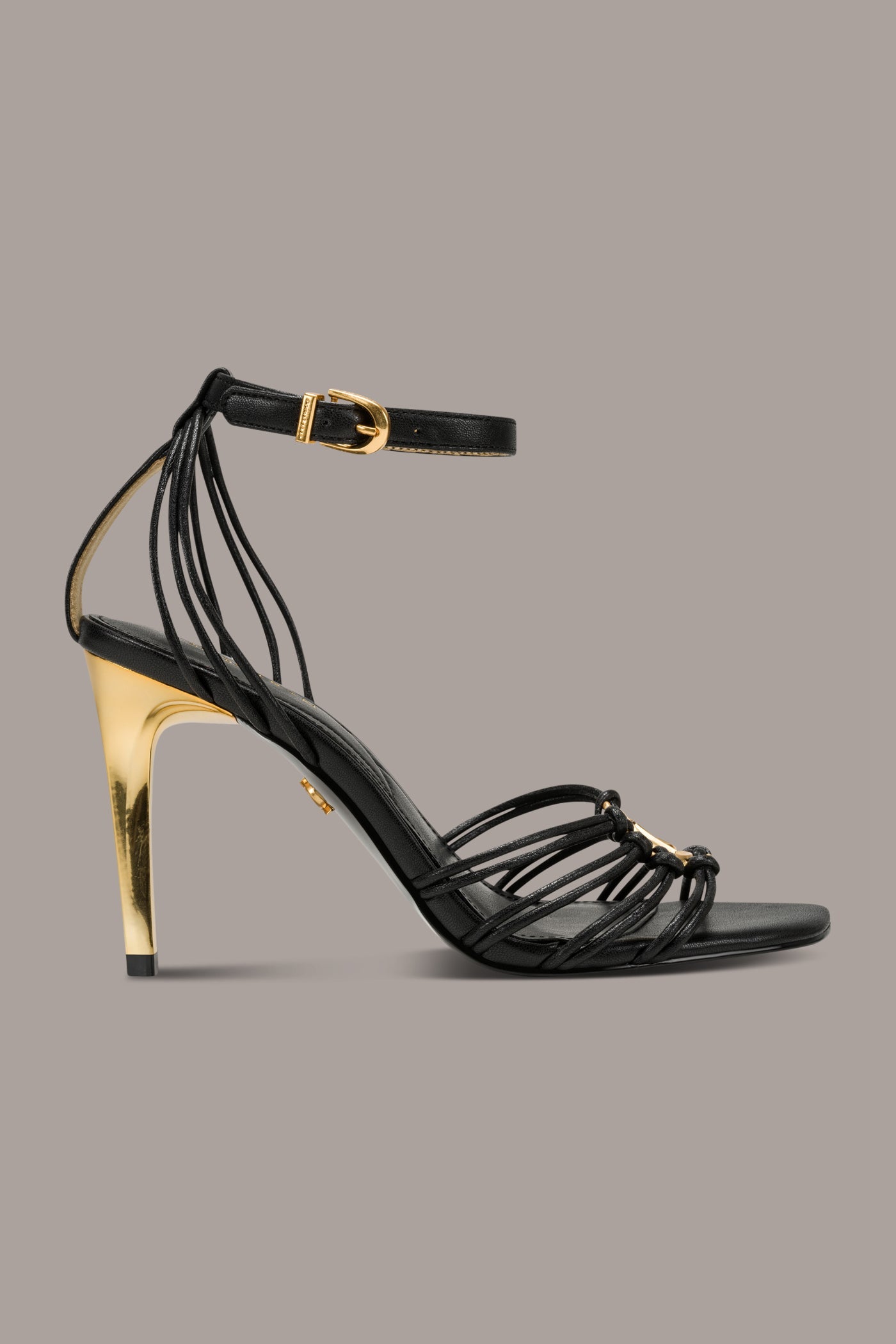 Black BRIELLE LOGO STRAPPY STILETTO SANDAL Donna Karan