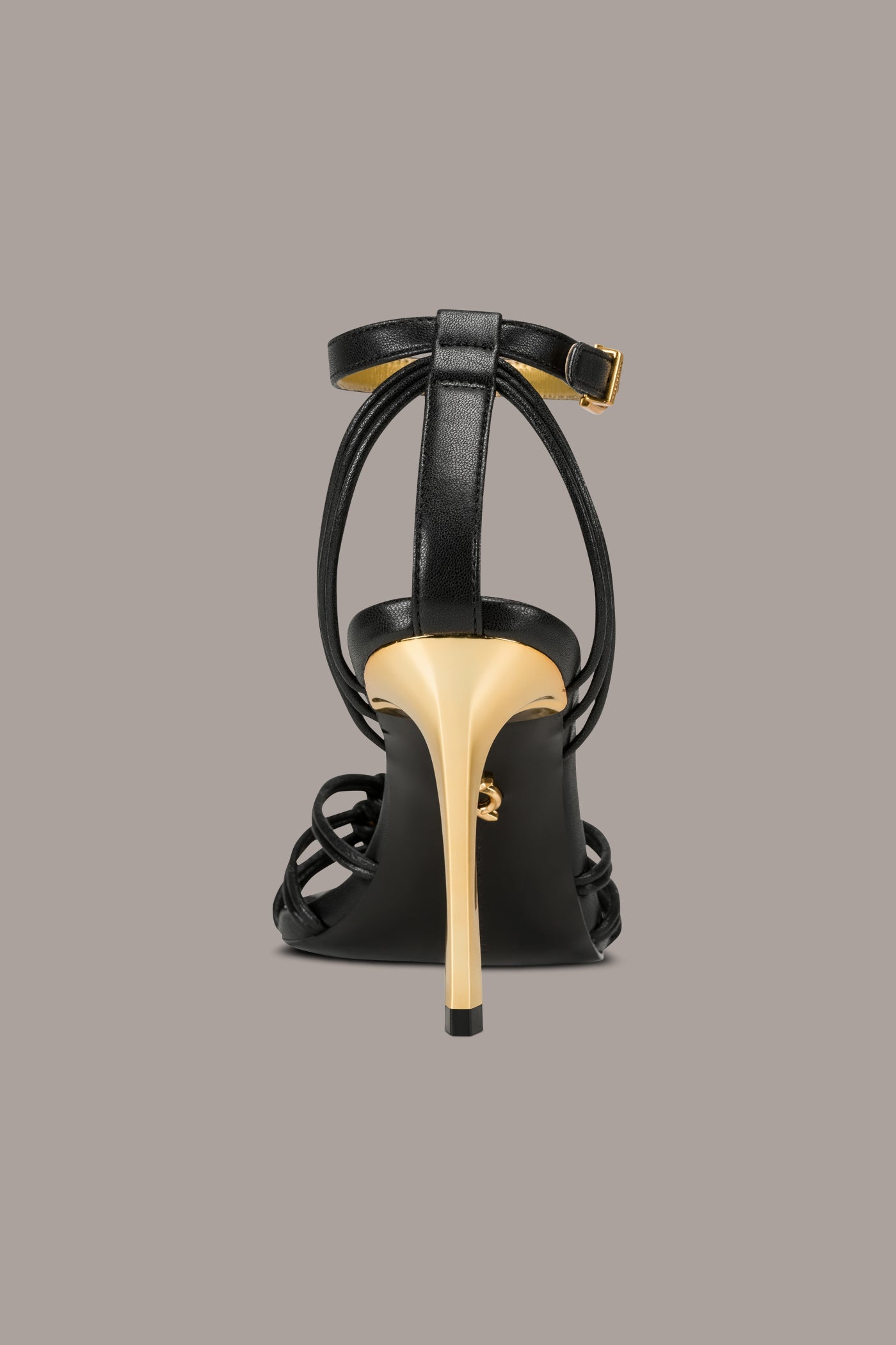 Black BRIELLE LOGO STRAPPY STILETTO SANDAL Donna Karan