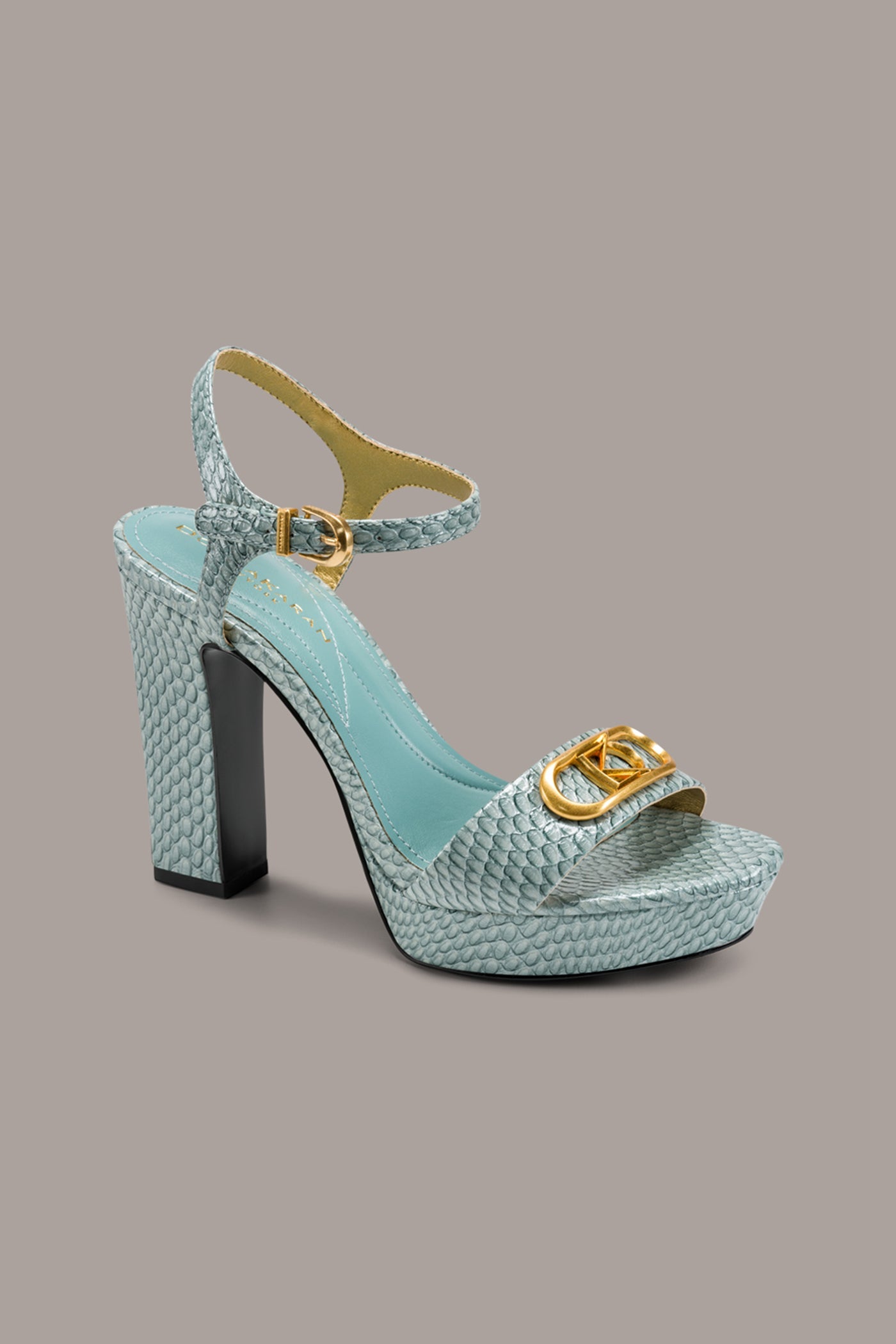 Waterlily SHEPARD SNAKE-EFFECT LEATHER PLATFORM SANDAL Donna Karan