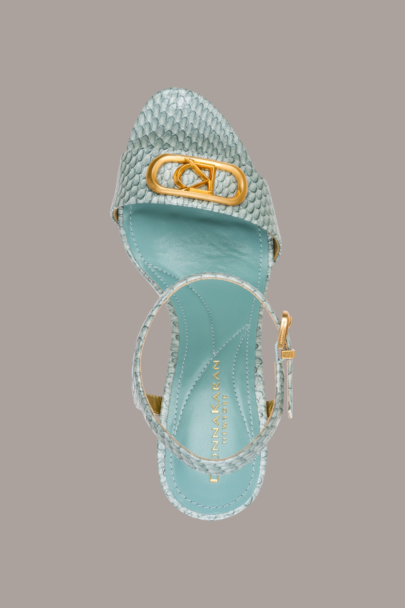 Waterlily SHEPARD SNAKE-EFFECT LEATHER PLATFORM SANDAL Donna Karan