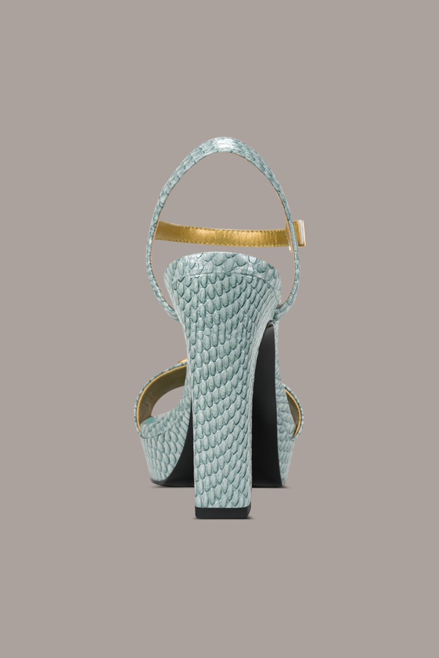 Waterlily SHEPARD SNAKE-EFFECT LEATHER PLATFORM SANDAL Donna Karan