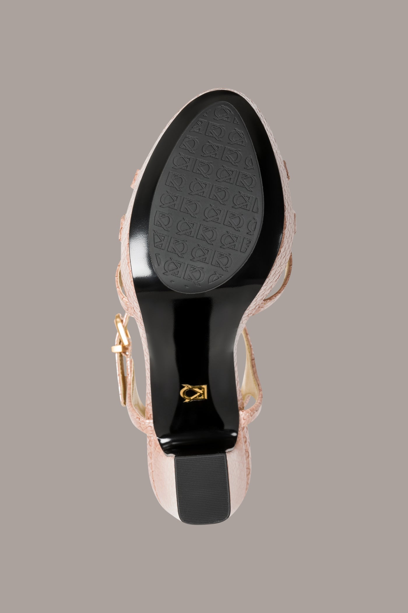 Snow Petal SPENCER METALLIC SNAKE-EFFECT PLATFORM SANDAL Donna Karan