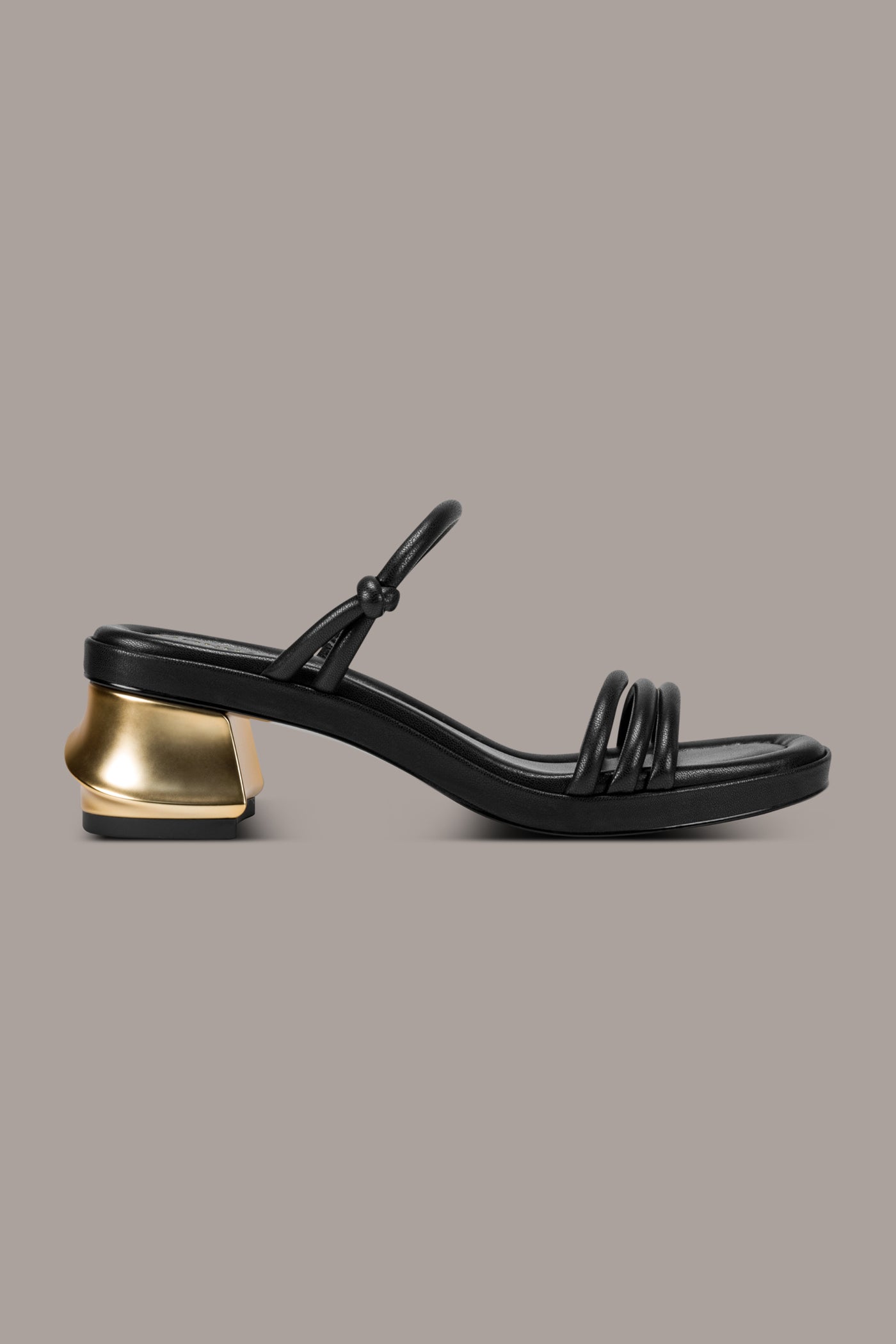 Black TAFETA MULE SANDAL Donna Karan