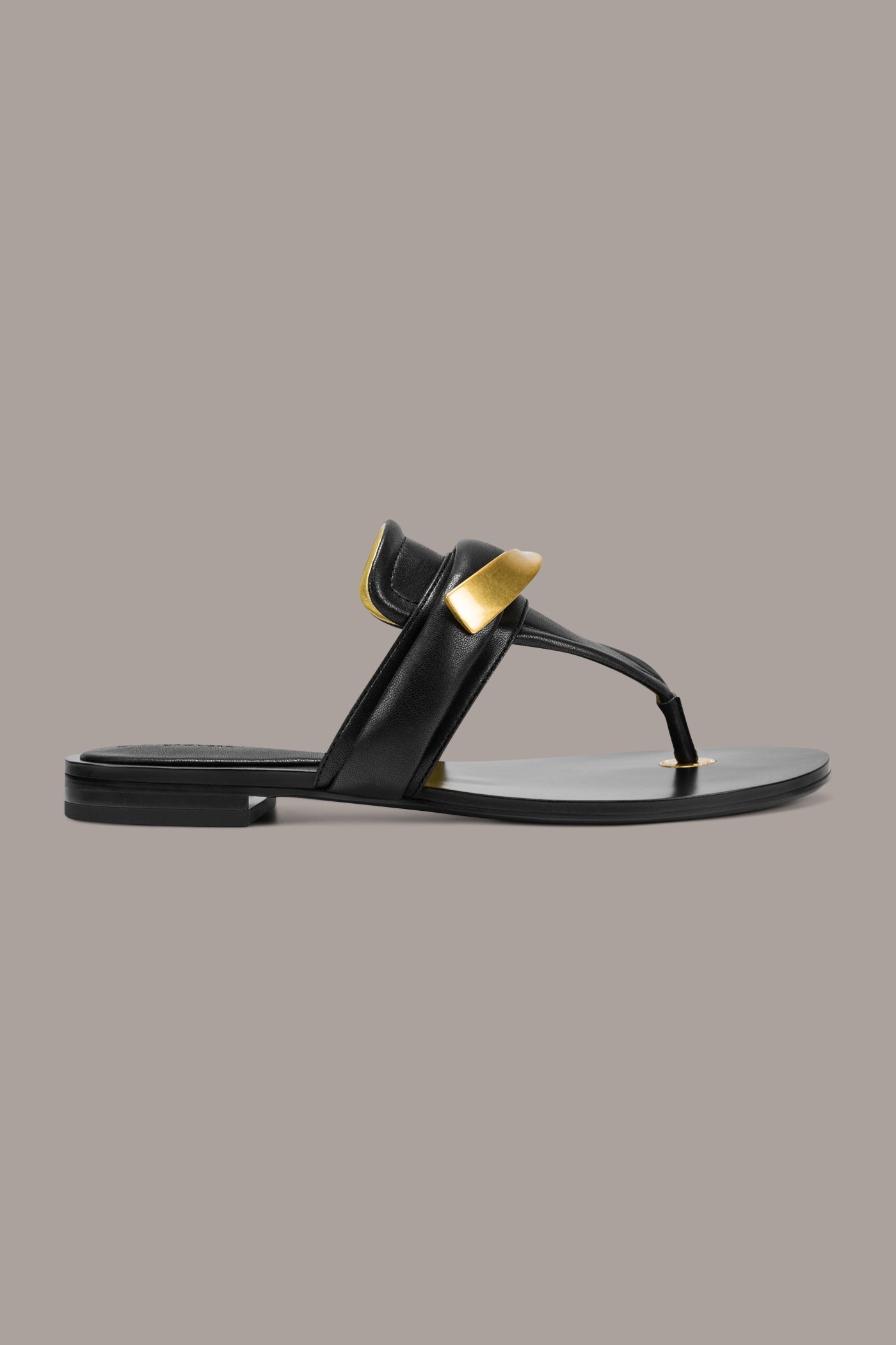 Black VELVET THONG SANDAL Donna Karan
