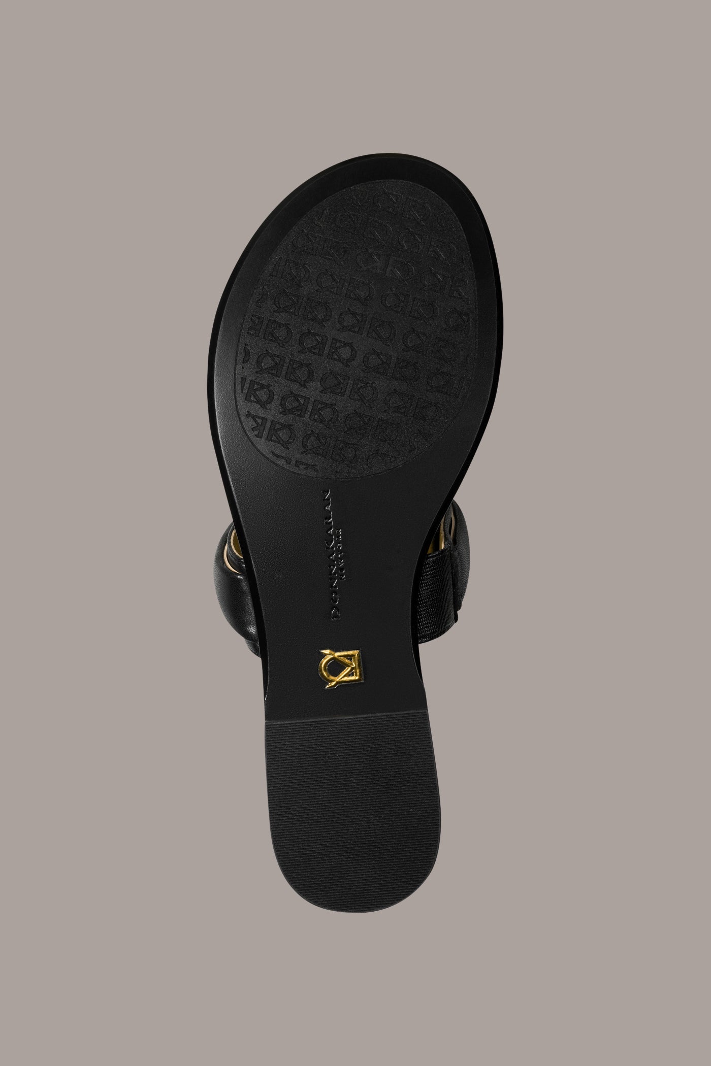 Black VELVET THONG SANDAL Donna Karan