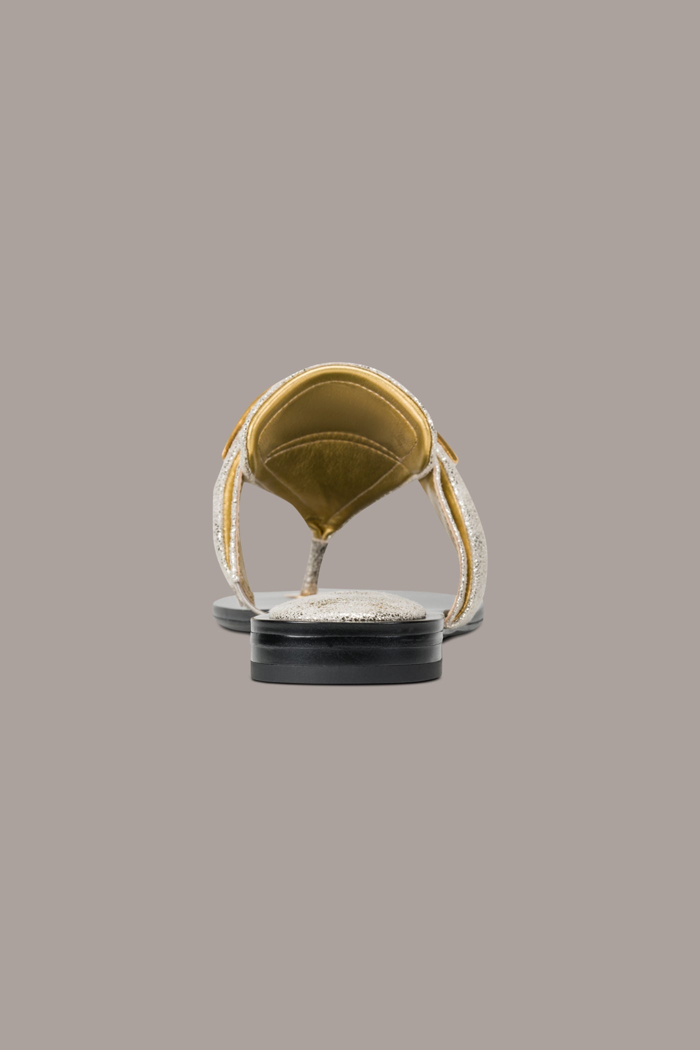 White Gold VELVET METALLIC THONG SANDAL Donna Karan