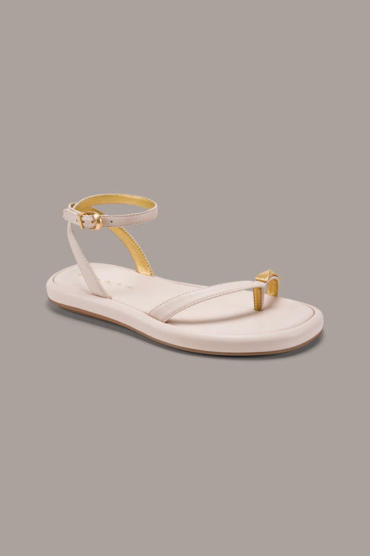 Snow Petal TABITHA ANKLE STRAP FLAT SANDAL Donna Karan