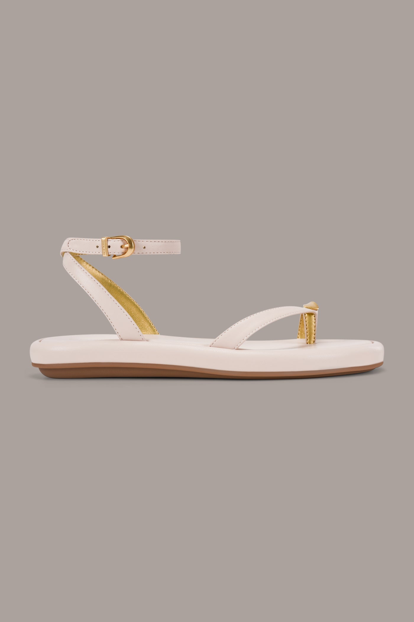 Snow Petal TABITHA ANKLE STRAP FLAT SANDAL Donna Karan