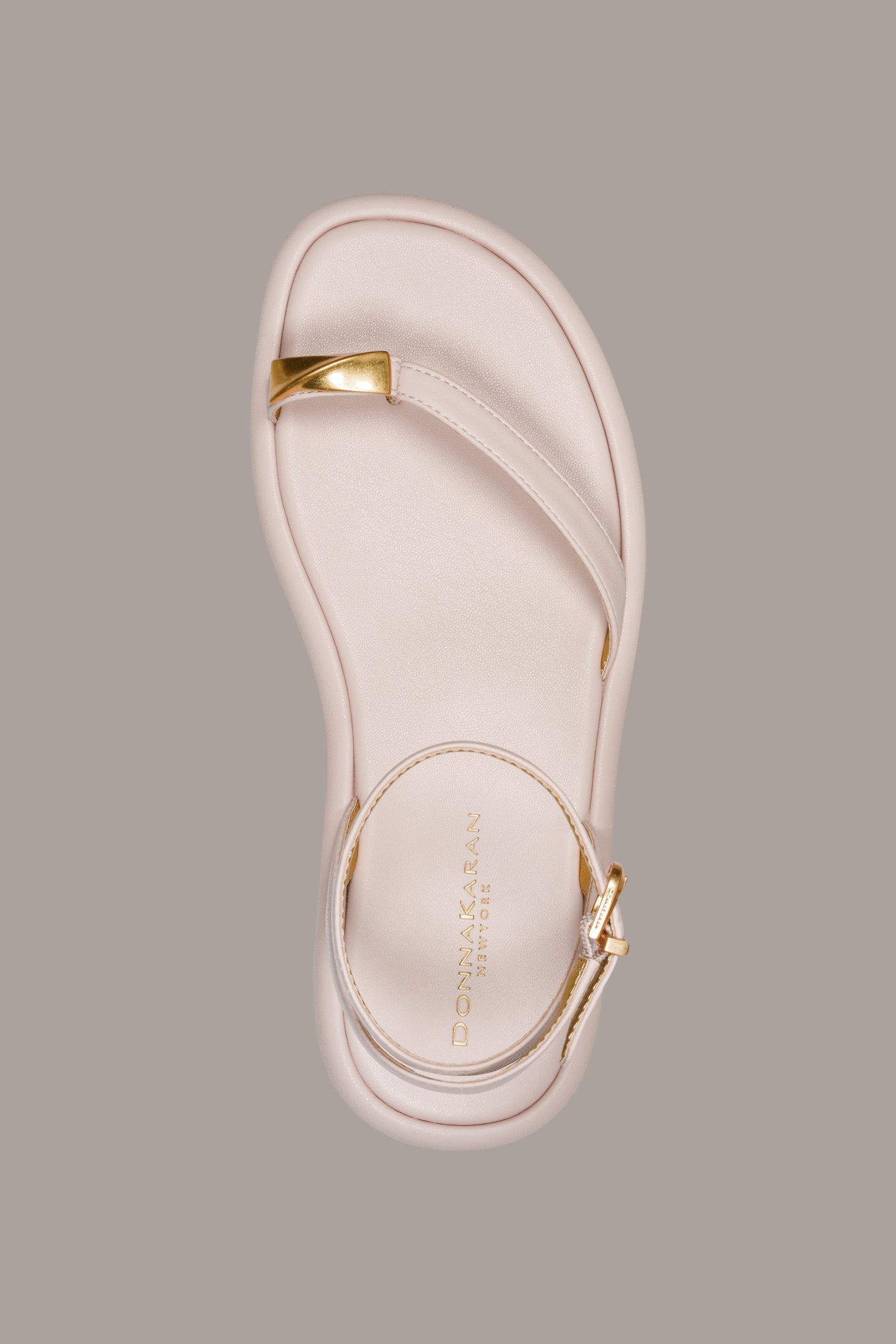 Snow Petal TABITHA ANKLE STRAP FLAT SANDAL Donna Karan