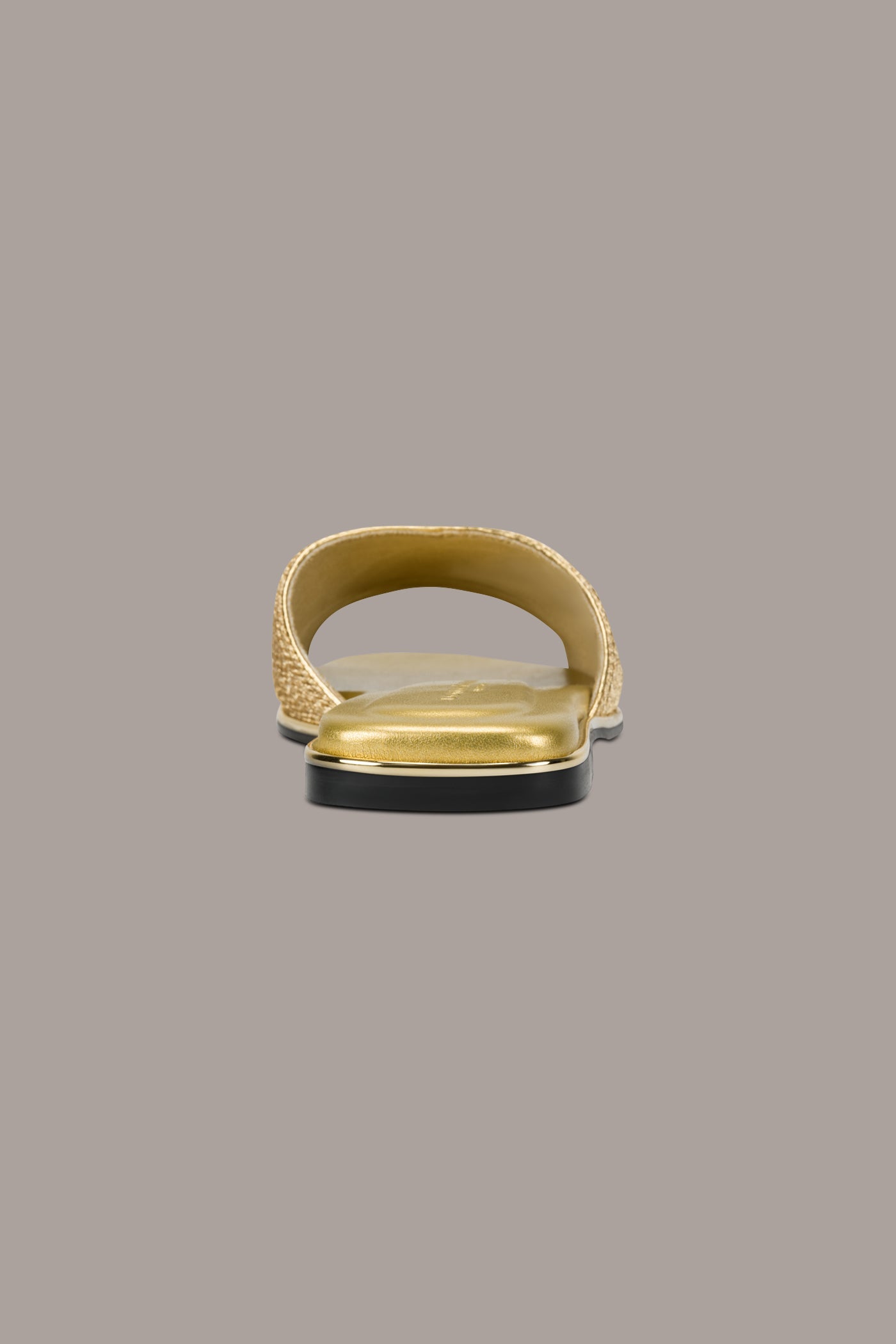 Gold HARMONY WOVEN SLIDE SANDAL Donna Karan