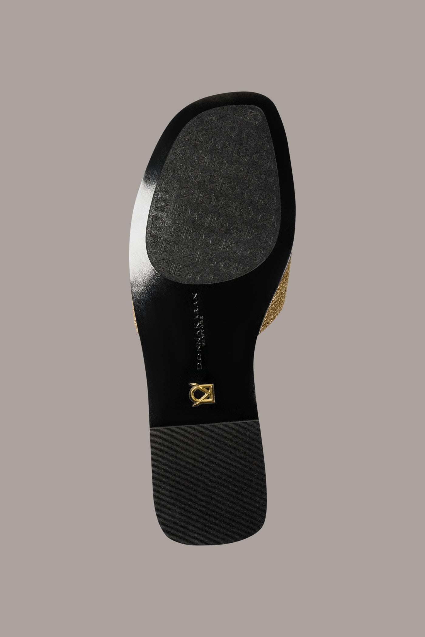Gold HARMONY WOVEN SLIDE SANDAL Donna Karan