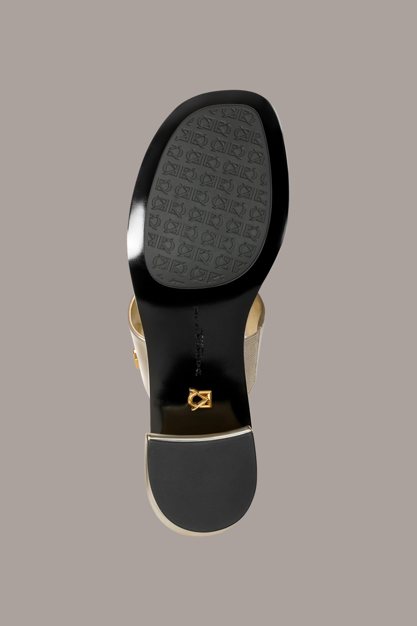 White Gold TEAGAN METALLIC MULE SANDAL Donna Karan