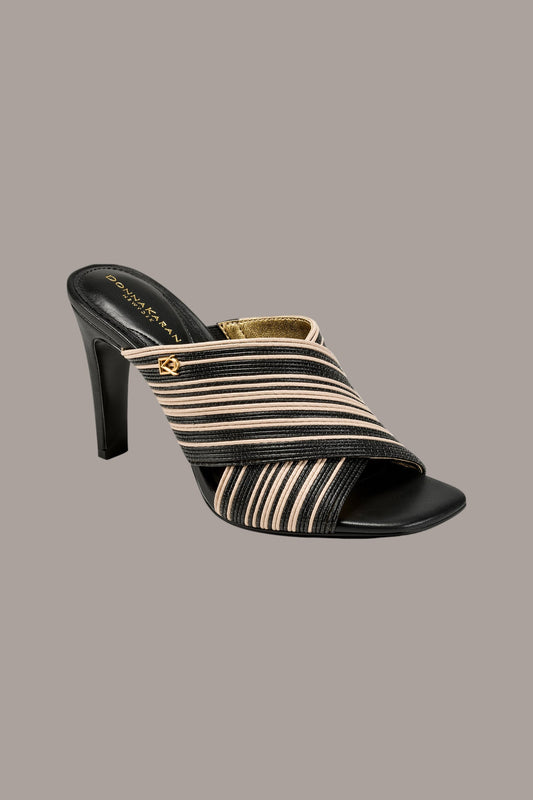 Black BREIGH X-BAND MULE SANDAL Donna Karan