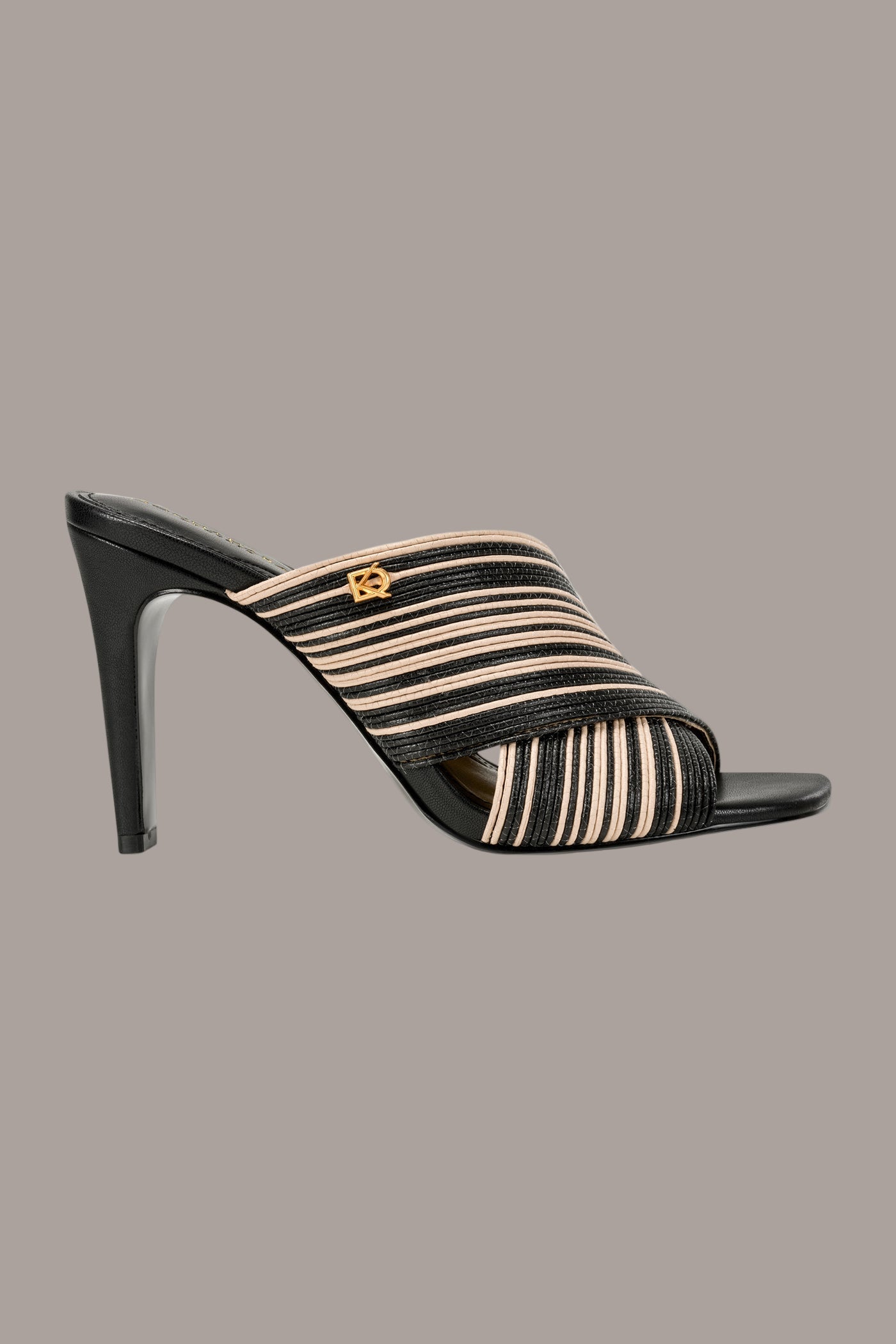 Black BREIGH X-BAND MULE SANDAL Donna Karan