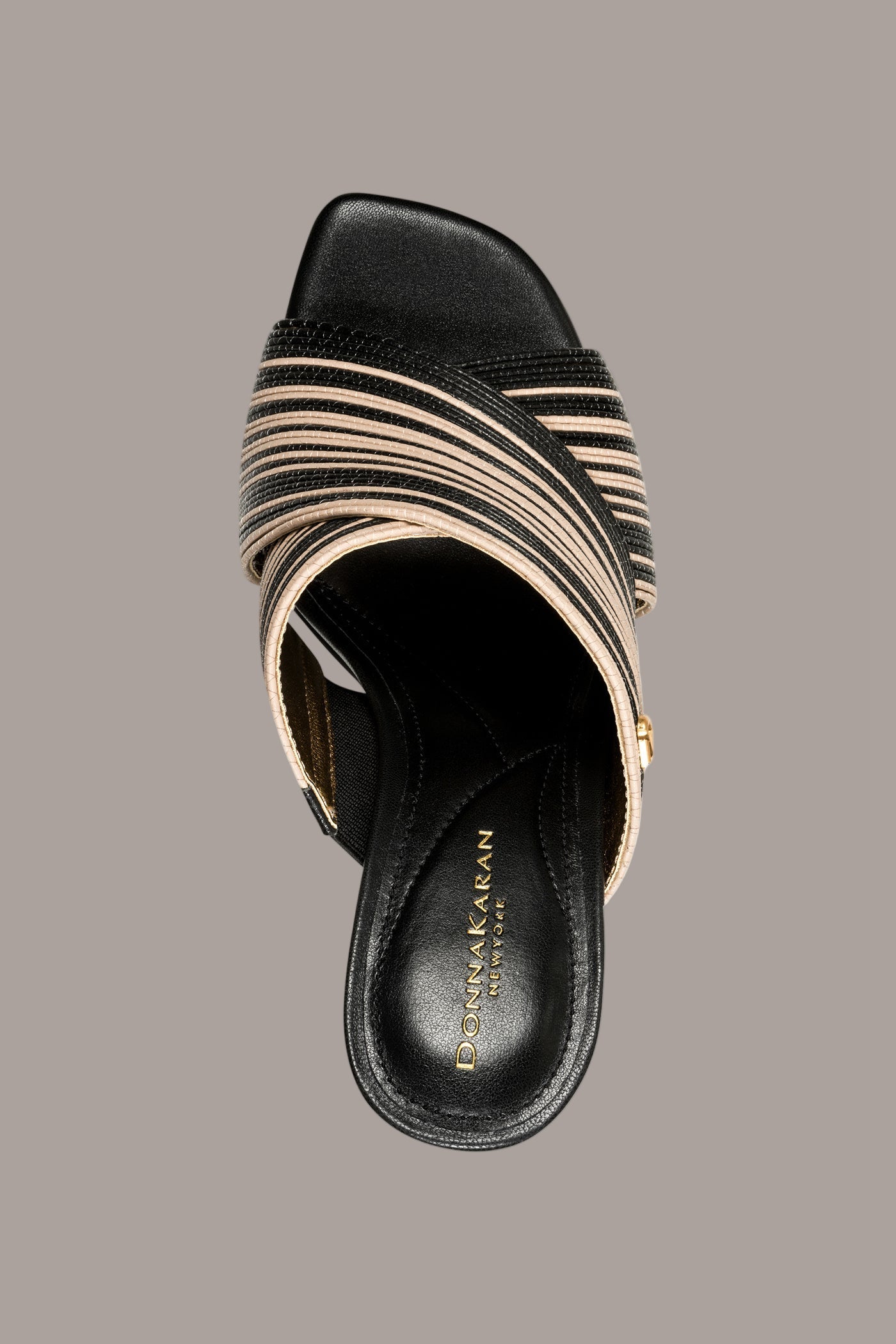 Black BREIGH X-BAND MULE SANDAL Donna Karan