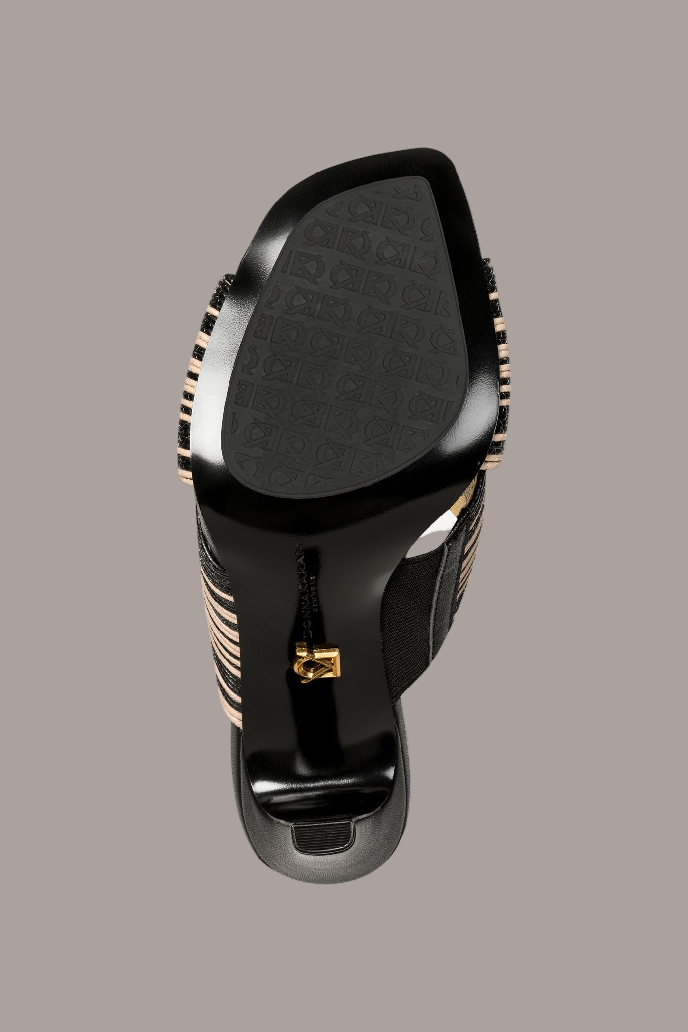 Black BREIGH X-BAND MULE SANDAL Donna Karan