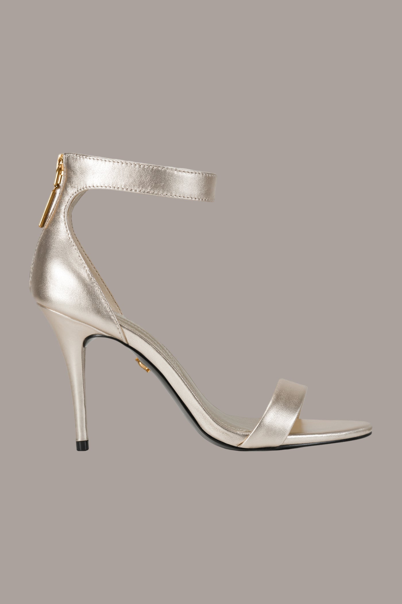 White Gold SABINA II ANKLE STRAP SANDAL Donna Karan