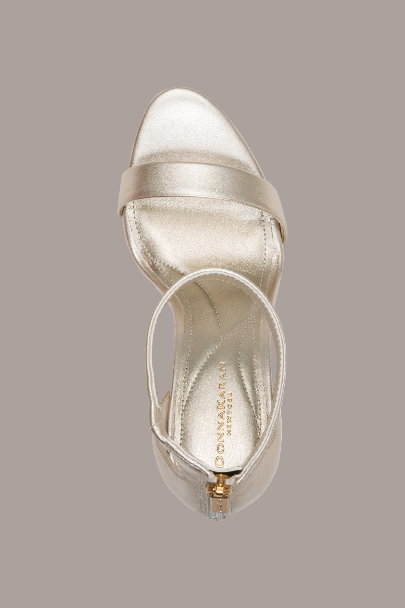 White Gold SABINA II ANKLE STRAP SANDAL Donna Karan