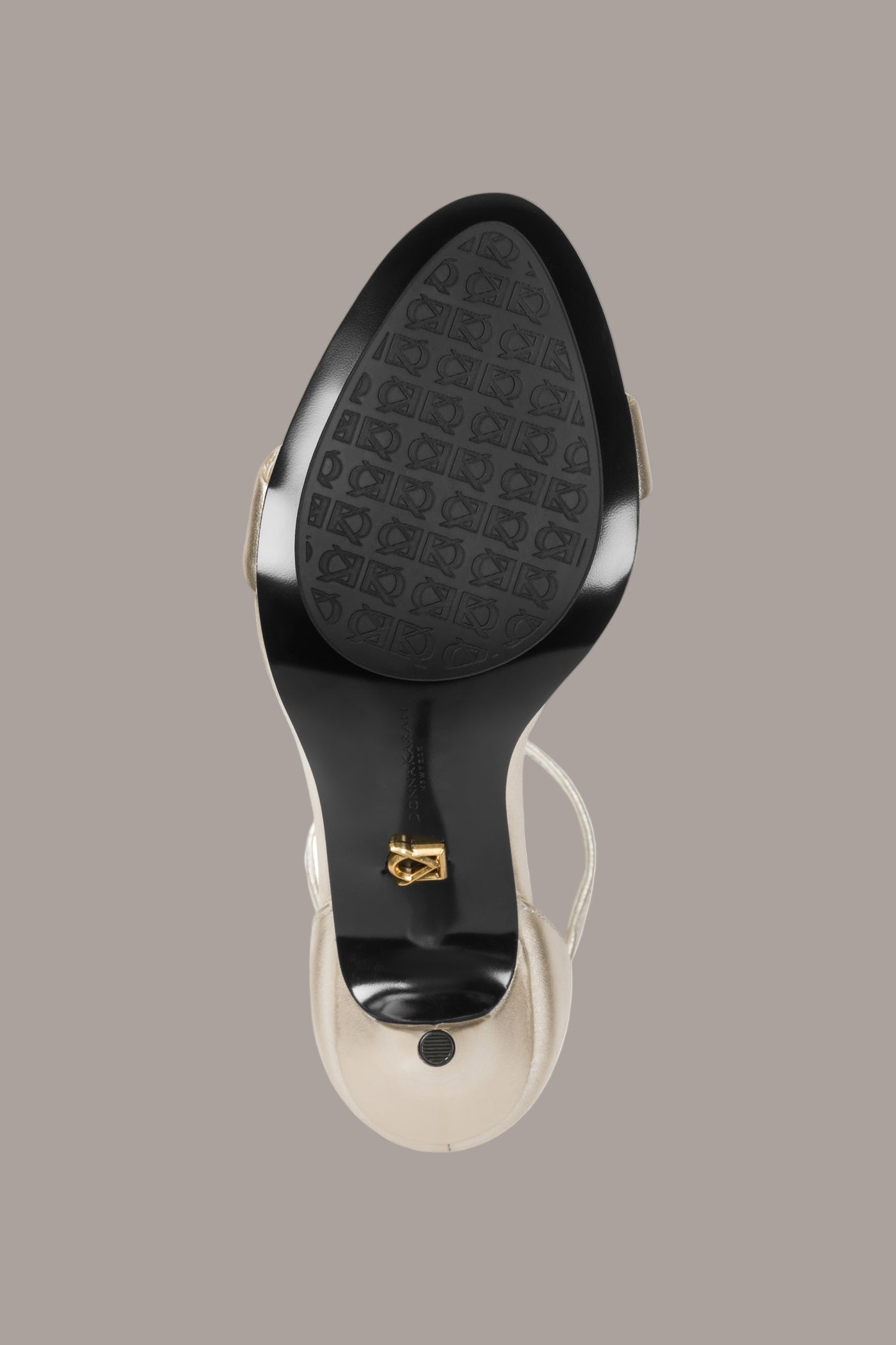 White Gold SABINA II ANKLE STRAP SANDAL Donna Karan