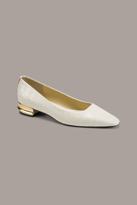Ivory SAVITA CROC-EFFECT FLAT Donna Karan