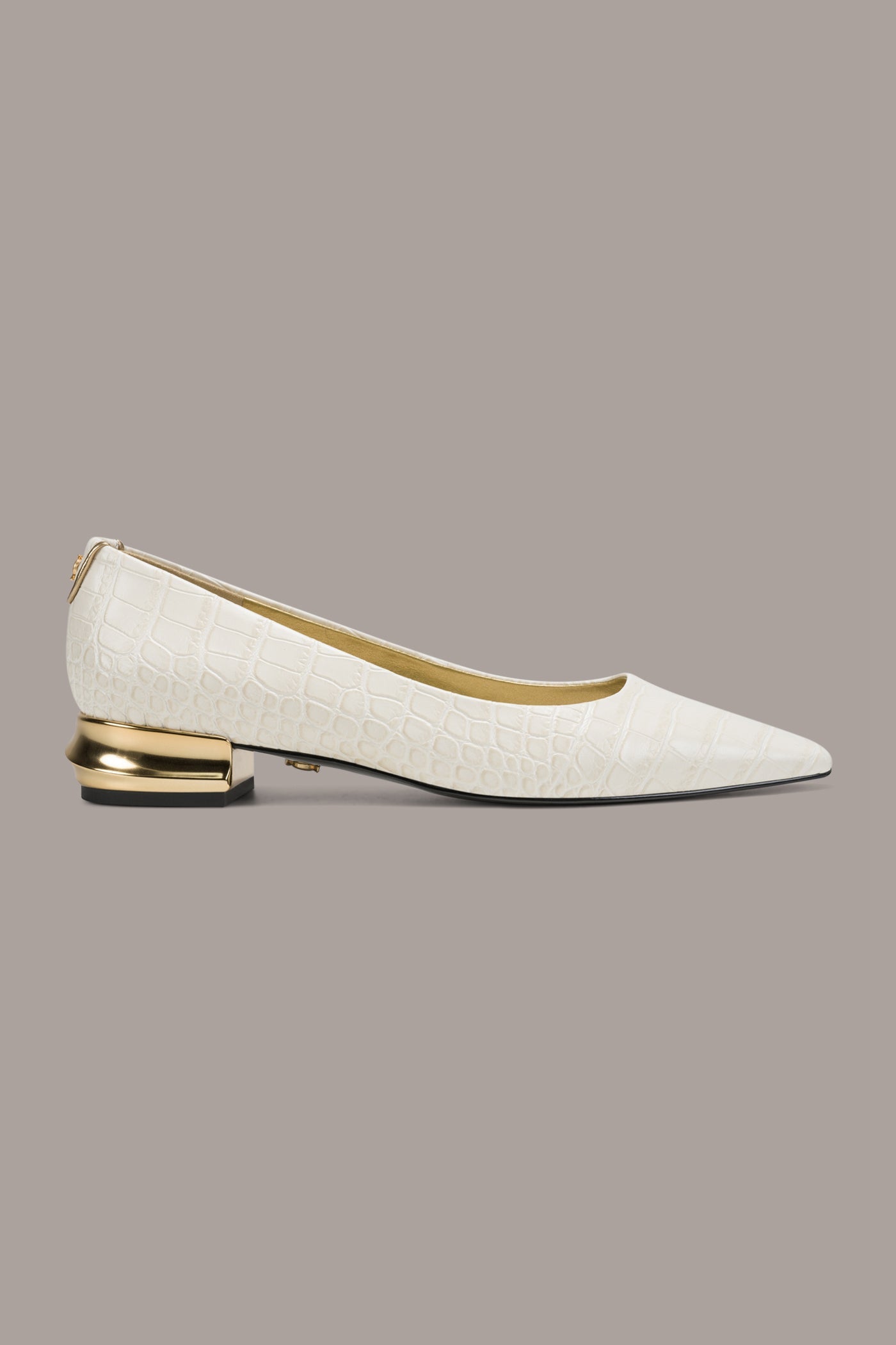 Ivory SAVITA CROC-EFFECT FLAT Donna Karan